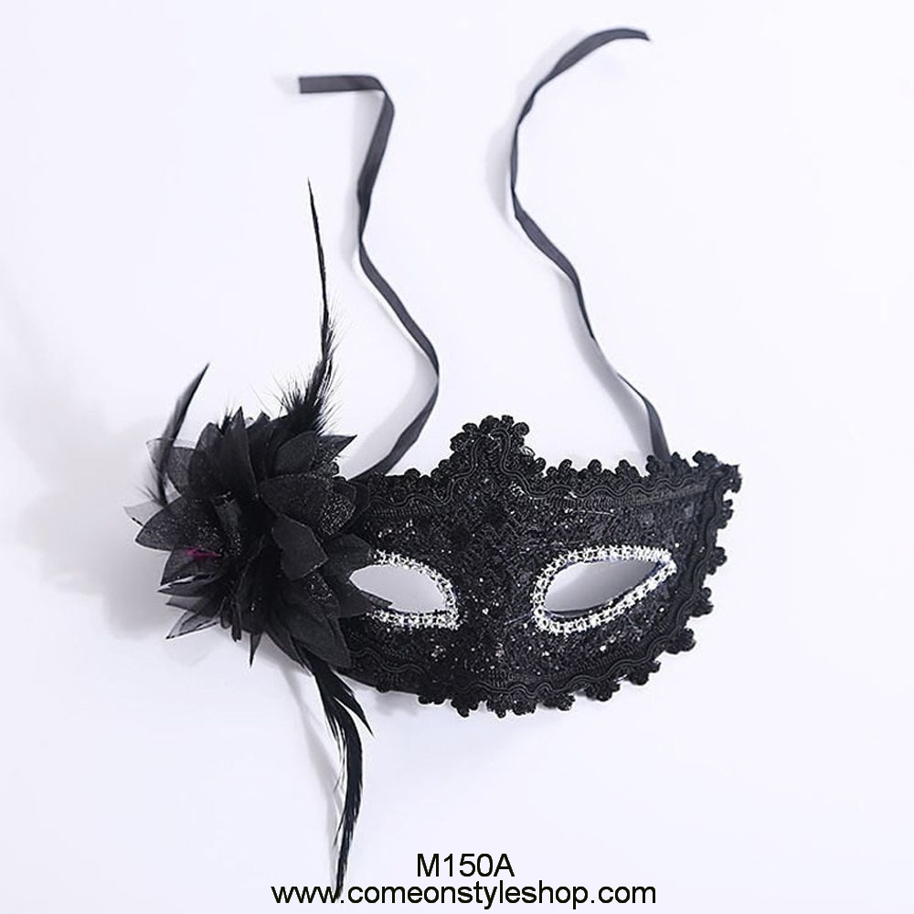 หน้ากากปาร์ตี้สไตล์เวนิสประดับดอกไม้ หน้ากากออกงาน ปาร์ตี้ การแสดง Fancy Masquerade 