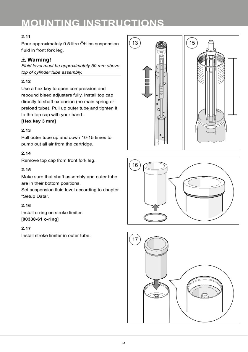 สปริงโช้คหน้า Ohlins FKS513 For KTM 890 Duke 2021-2022