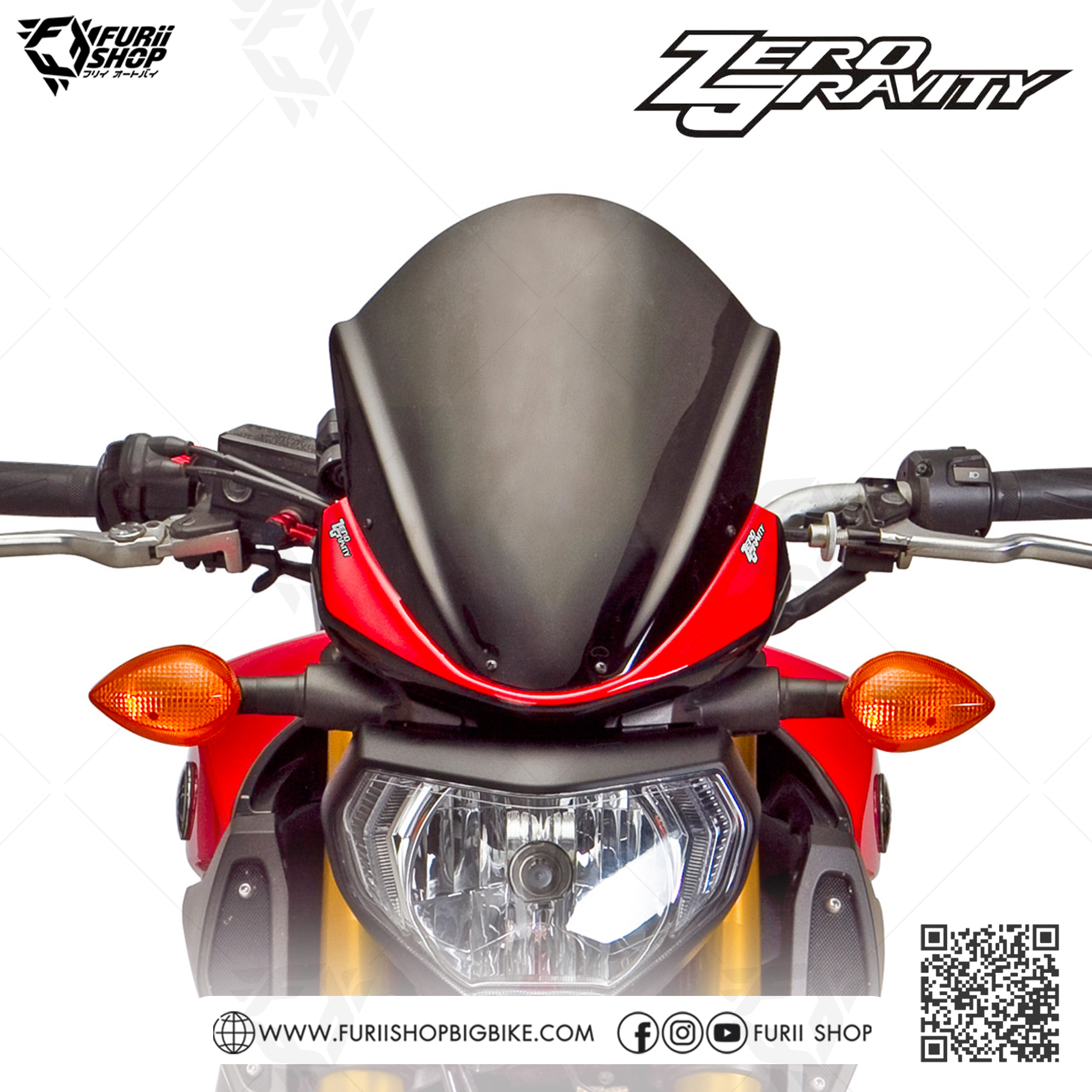 ชิลด์หน้า Zero Gravity Windshield Touring : for Yamaha FZ09/MT09 2014-2016