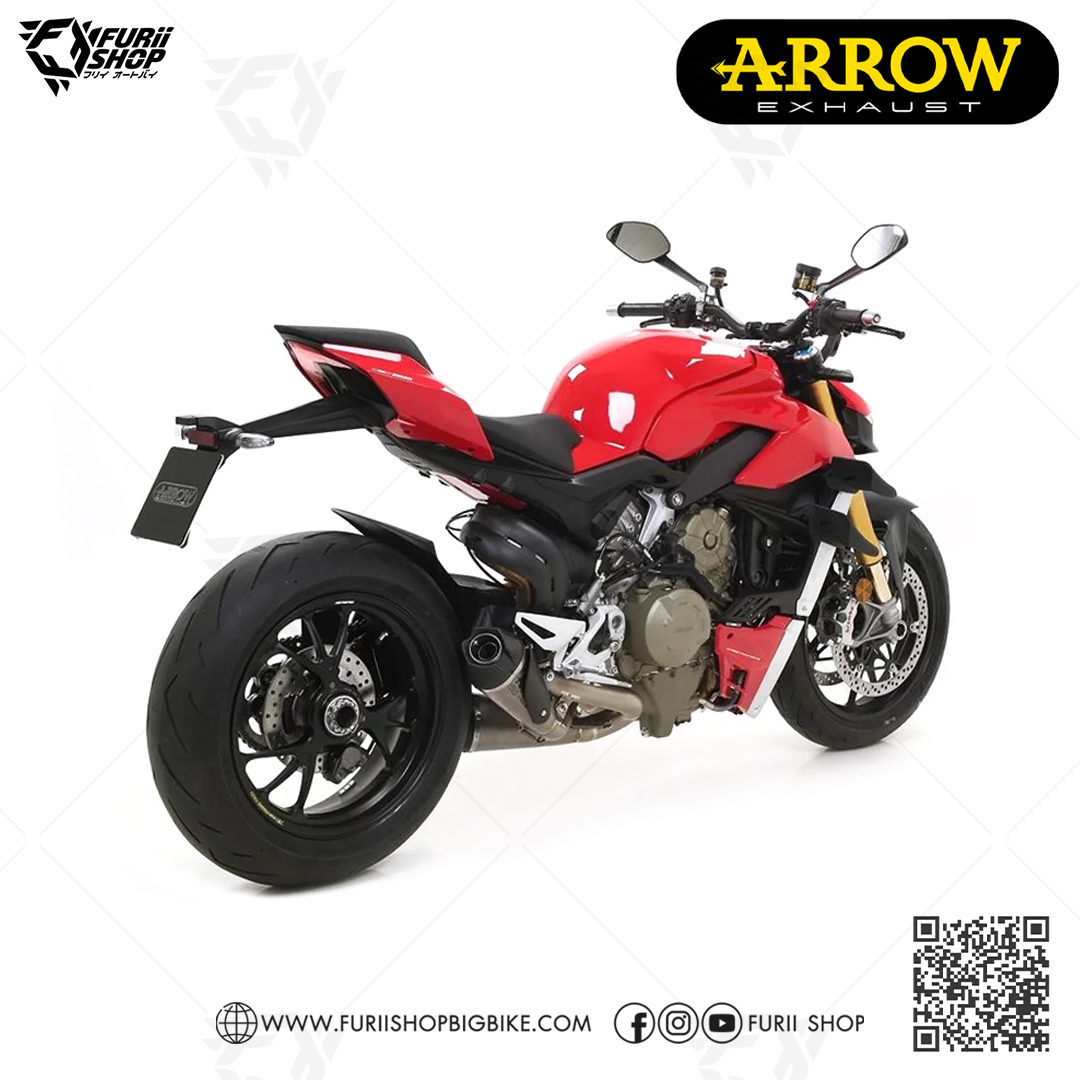 ท่อมอเตอร์ไซค์ Arrow Slip on Titanium-Carbon : for Ducati Street Fighter V4 2020-2021