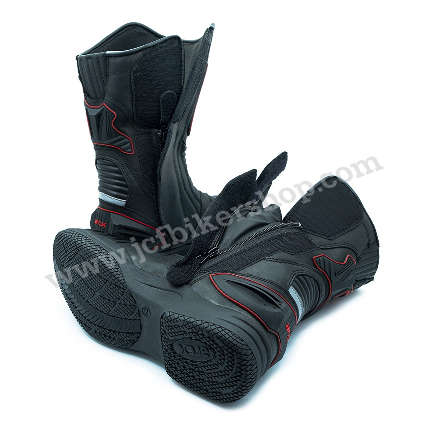 รองเท้าขี่มอเตอร์ไซค์ รองเท้าขับมอไซ รองเท้าขับbigbike รองเท้าARCX L60566 Black/Red วัสดุหนังวัวแท้+กันน้ำได้ดี