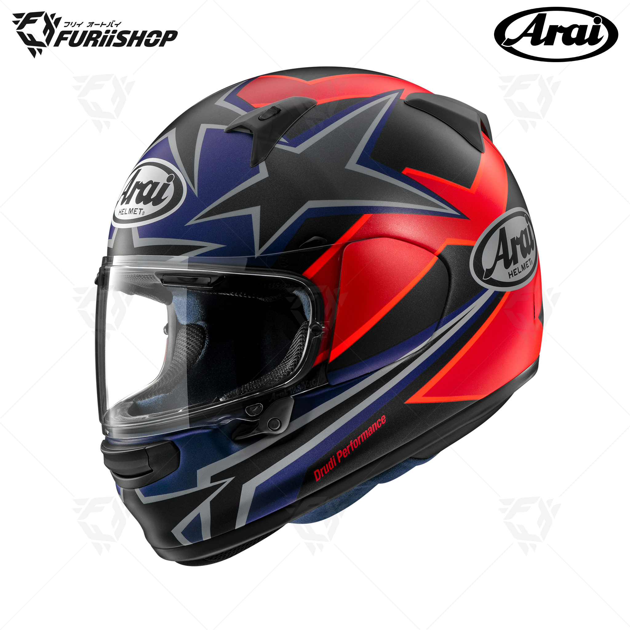 หมวกกันน็อคเต็มใบ Arai : QUANTIC Star&Stripe Black (frost)