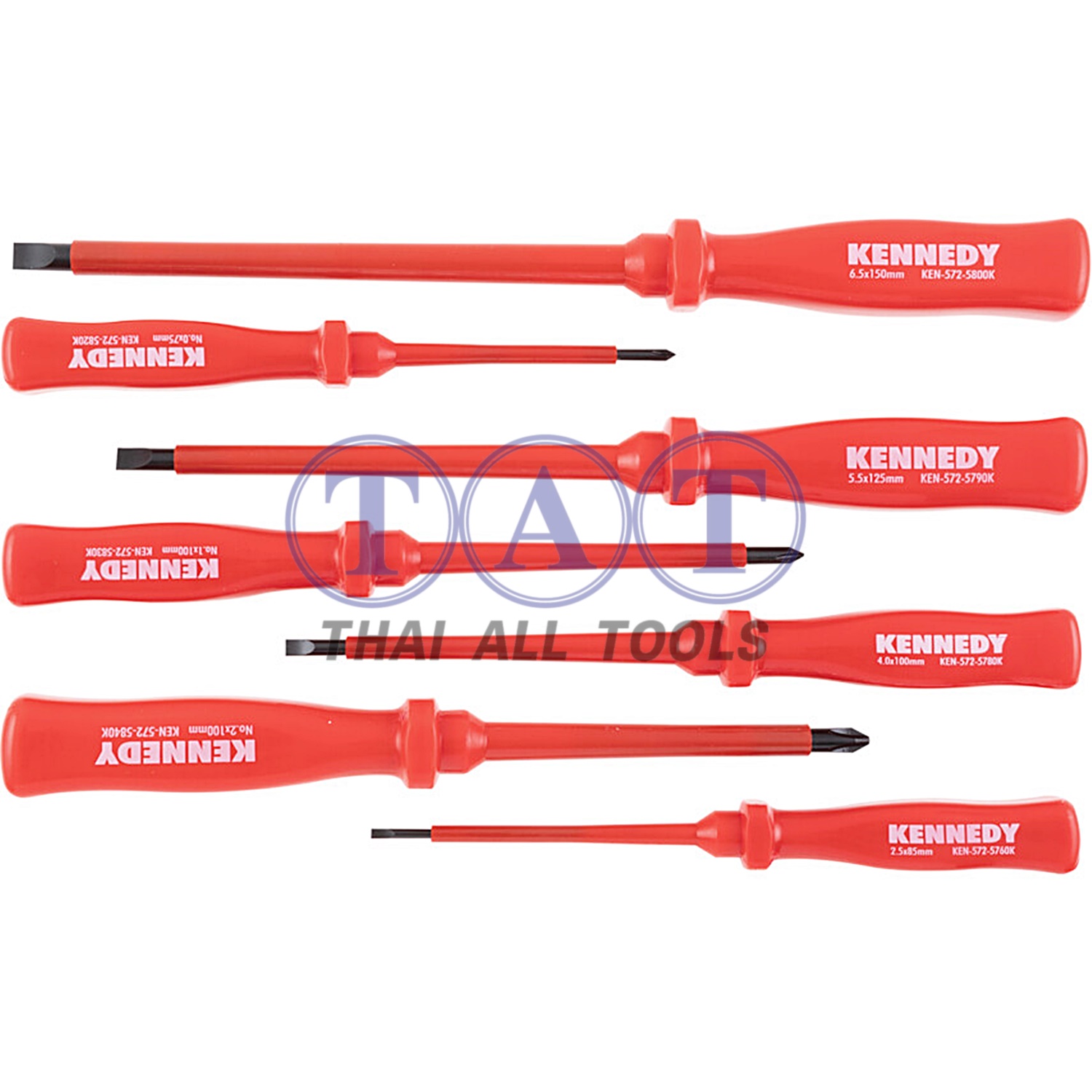 KENNEDY ชุดไขควงกันไฟฟ้า Parallel/Phillips ชุด 7 ชิ้น KEN5725900K
