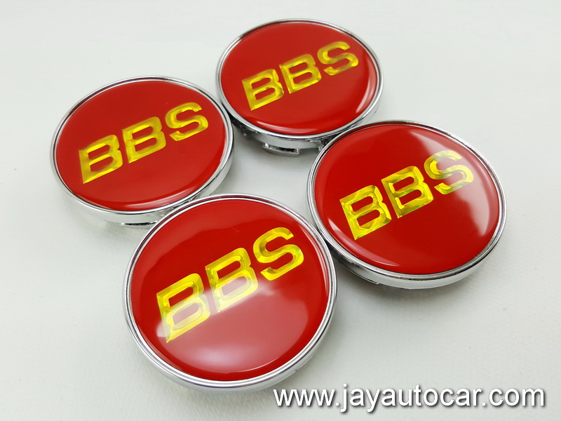 ฝาล้อรถยนต์ โลโก้ BBS สำหรับ ล้อแม็ก สติ๊กเกอร์เรซิ่น BBS แดง ขอบเงิน ขนาด 58 มิล 1ชุด 4ชิ้น