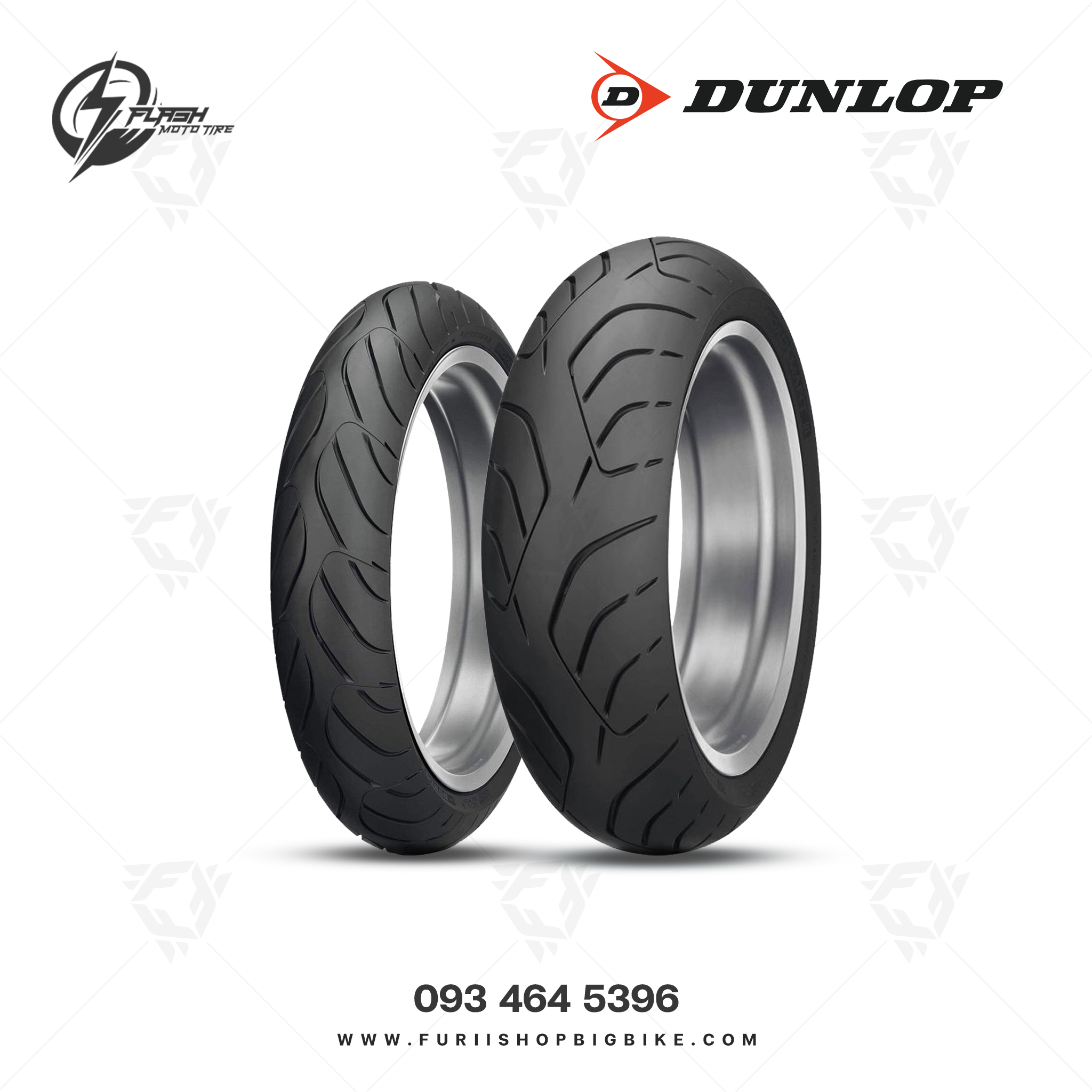 ยางมอเตอร์ไซค์บิ๊กไบค์ DUNLOP SportMax Roadsmart III : 160/60 R15 67H Flash Moto Tire