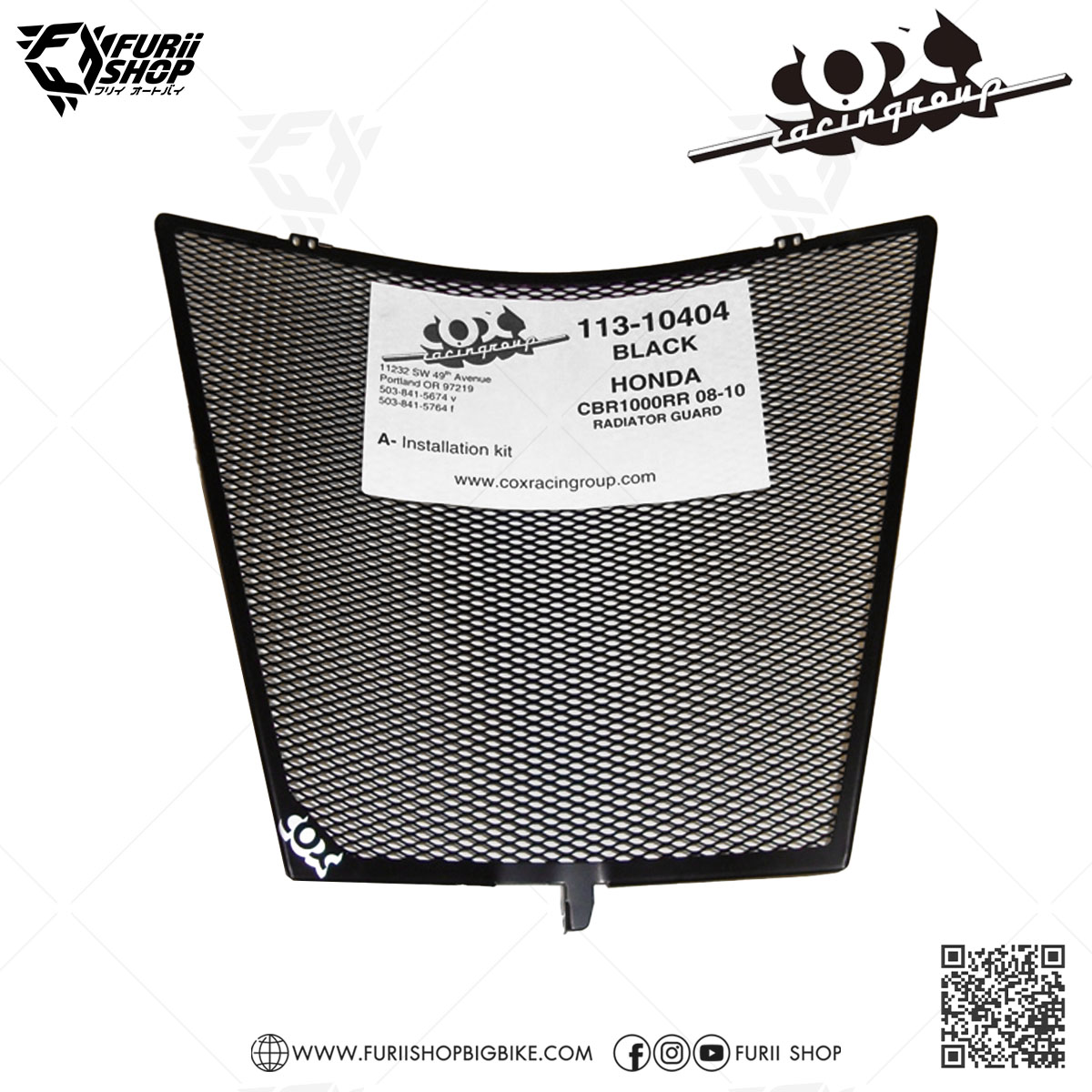 การ์ดหม้อน้ำ Cox Racing Radiator Guard (Black) : for Honda CBR1000RR 2008-2016