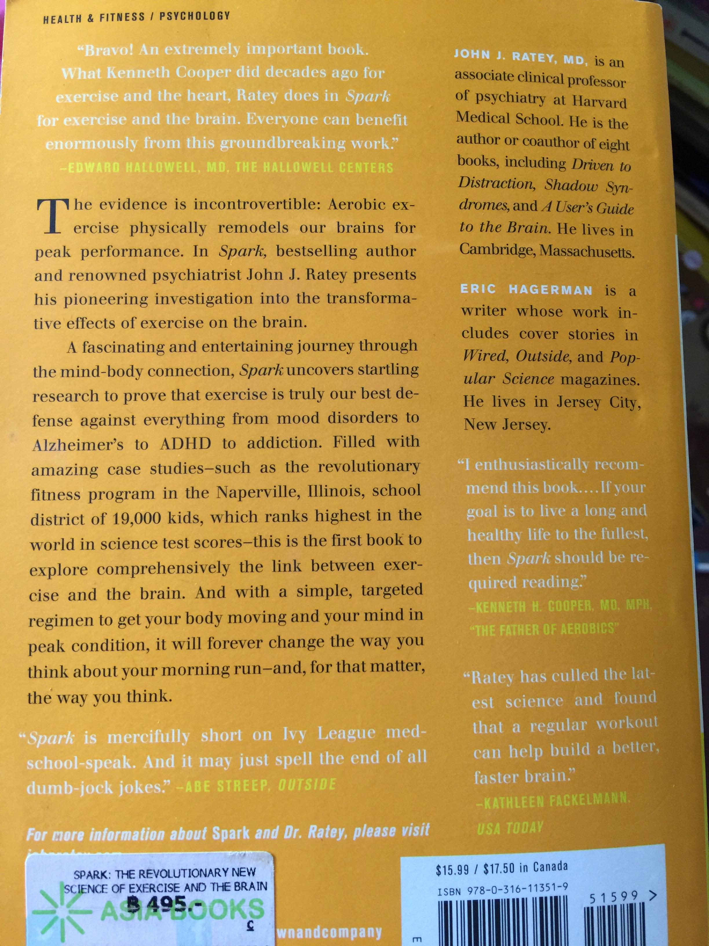 SPARK. THE REVOLUTIONARY NEW. SCIENCE OF EXERCISE AND THE BRAIN ผู้เขียน John J.RATEY 0 กก.