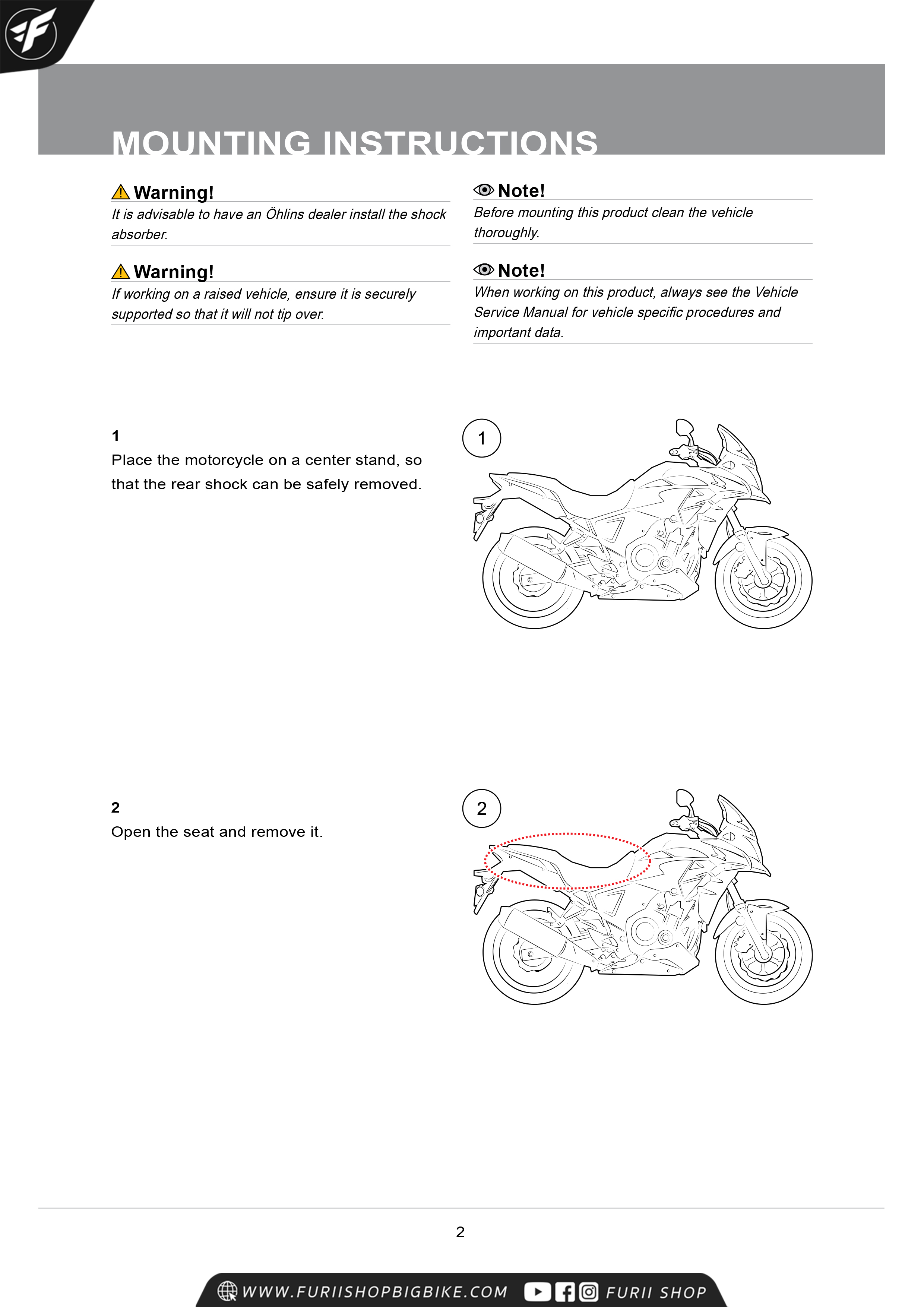โช๊คหลัง OHLINS HO705 FOR HONDA CB500X