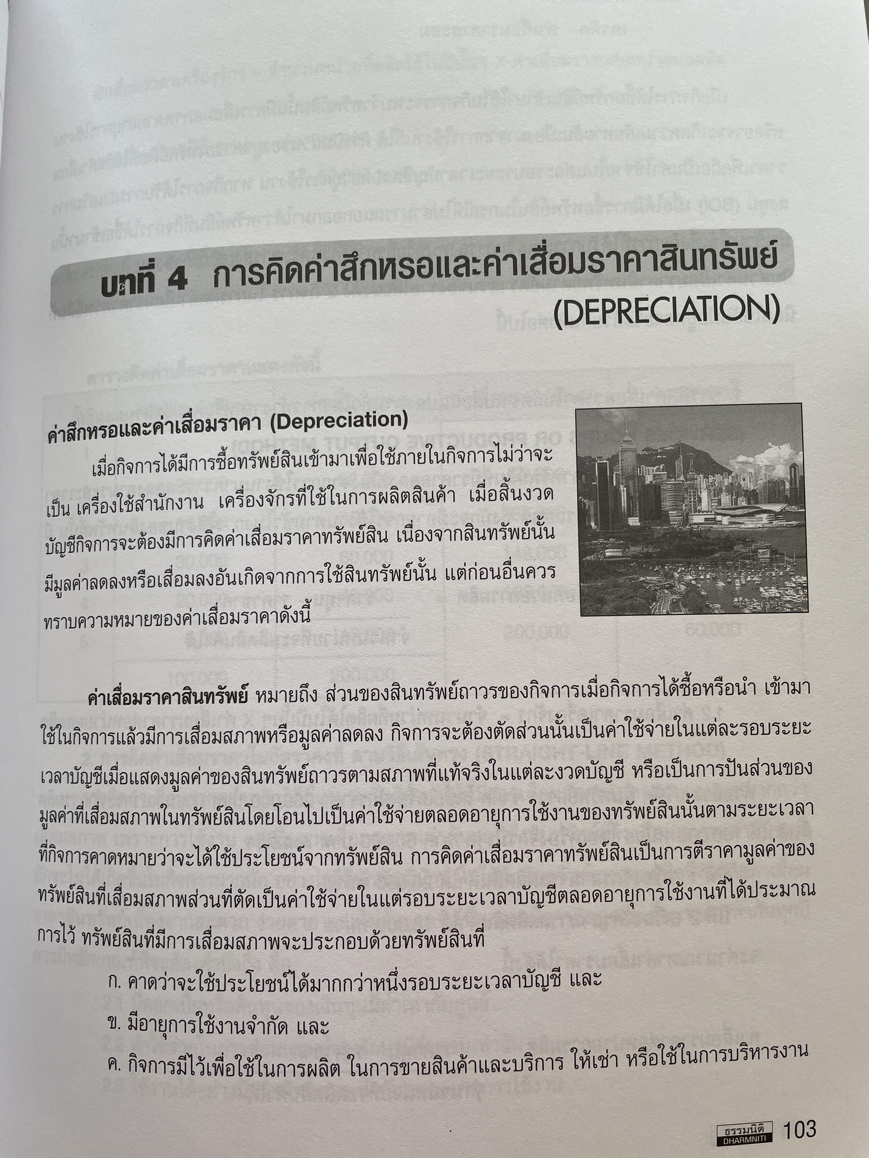 การบัญชีสำหรับที่ดิน อาคาร และอุปกรณ์ & การคิดต่าเสื่อมราคา Property,Plant and Equipment & Depreciation ผู้เขียน สมเดช โรจน์คุรีเสถียร 800 กรัม
