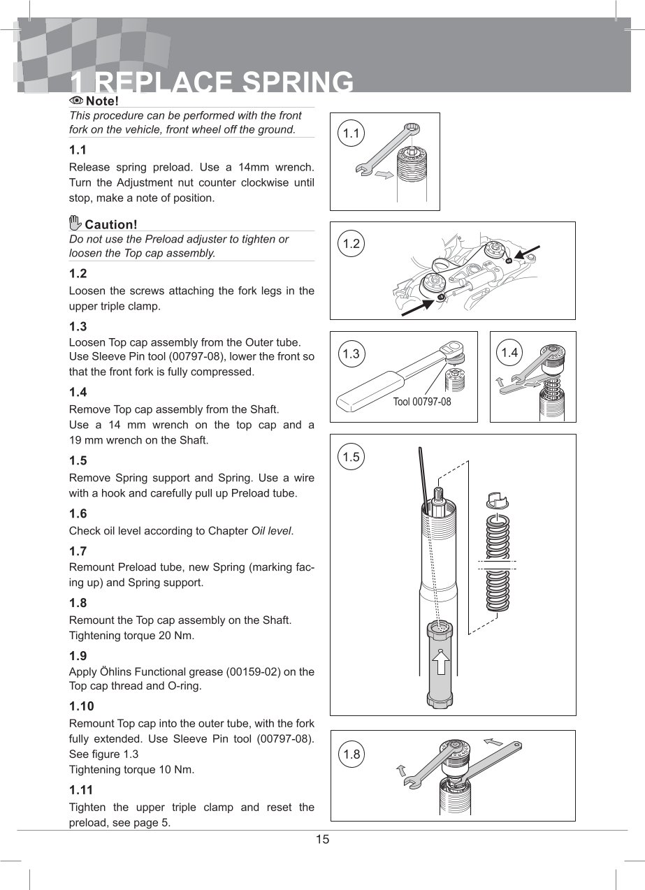โช้คหน้า OHLINS FGR300 FOR Universal FGR 300 Superbike 750mm All