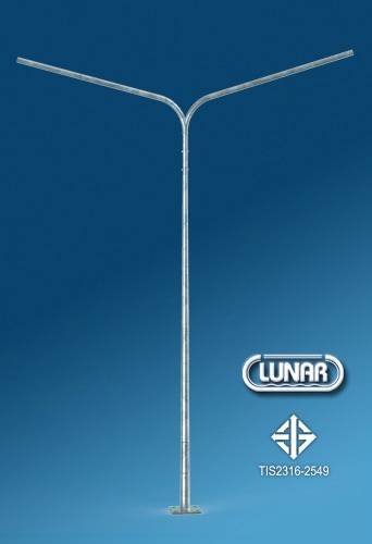 เสาไฟถนน กิ่งคู่ 2.0 นิ้ว สูง 5.00 เมตร