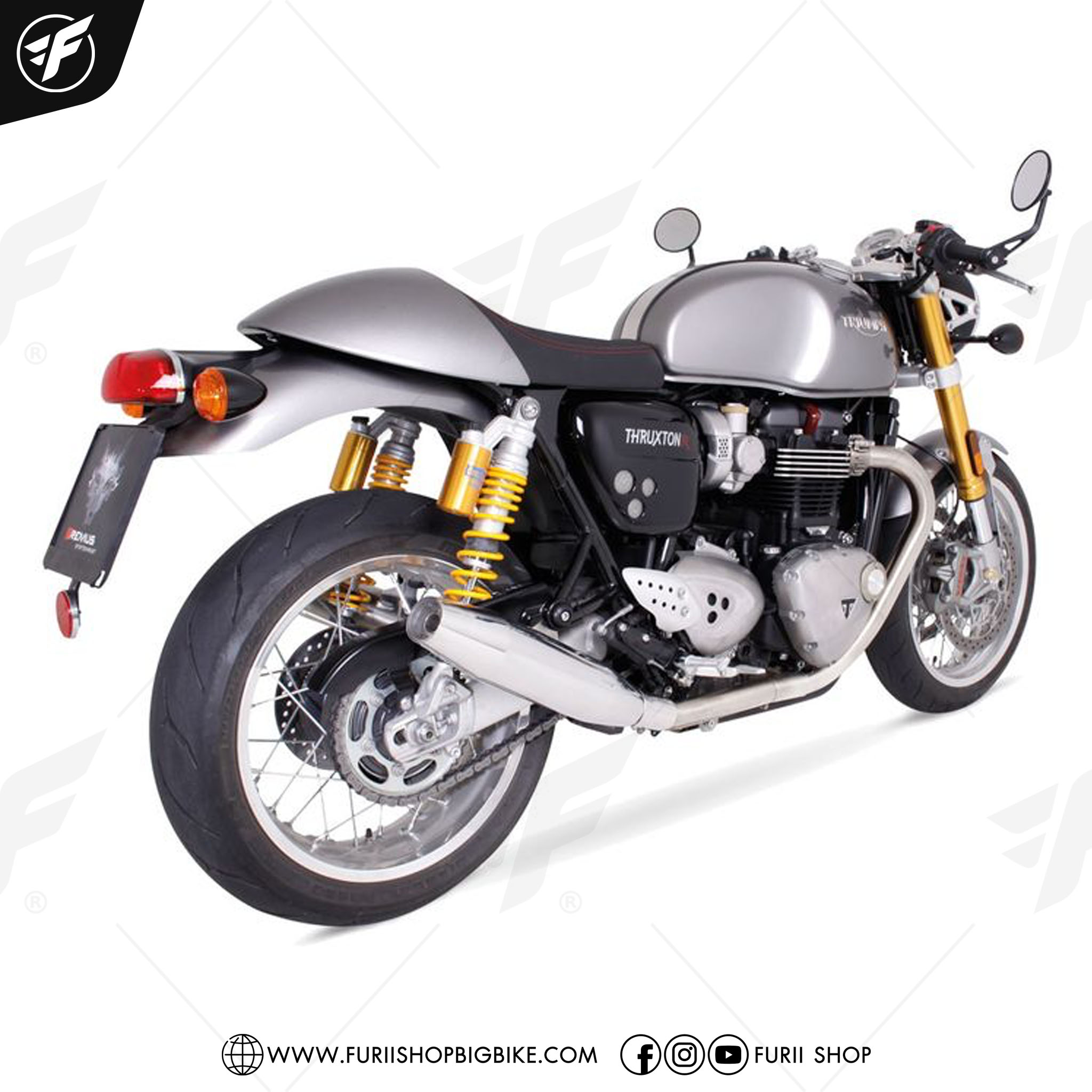 ท่อ REMUS SLIP ON CHROME FOR Triumph Thruxton R