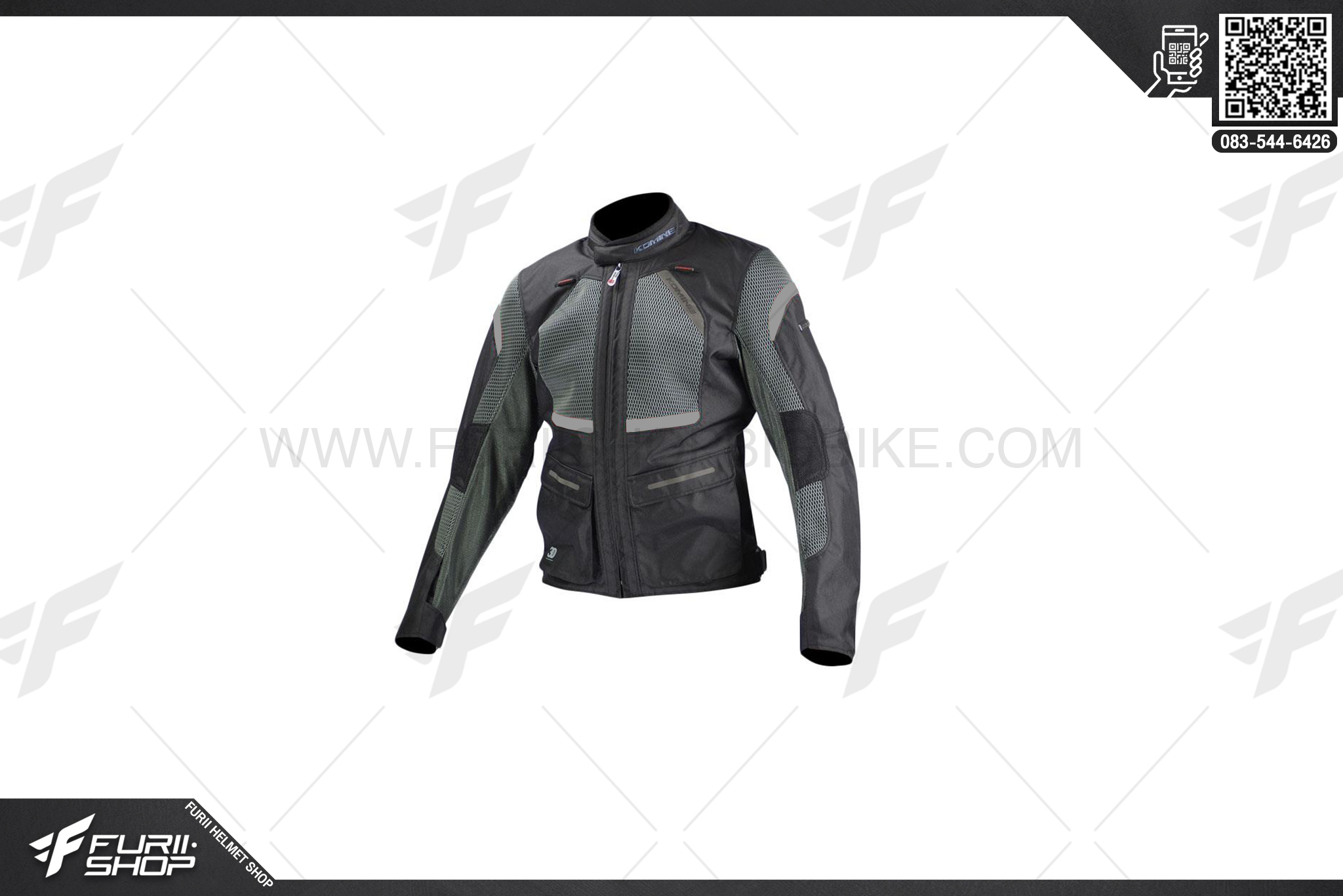 เสื้อแจ็คเก็ต KOMINE JK-102 Protect touring 3 D B/Gry