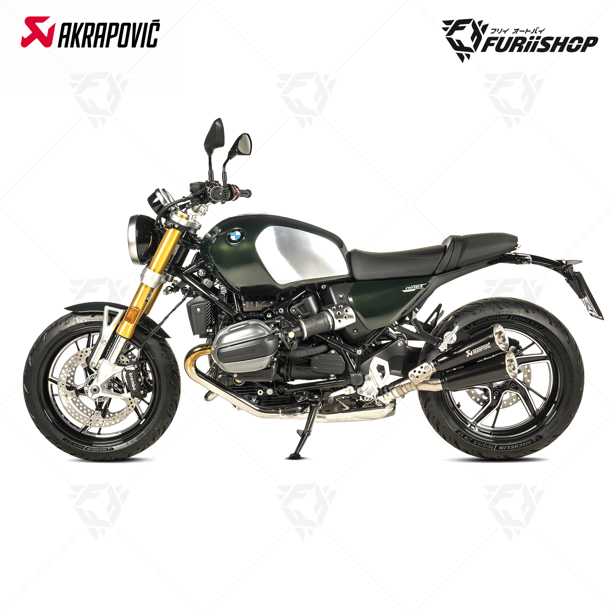 ท่อไอเสียแต่ง Akrapovic - Slip on Twin Black (R12 nine T 2024) For BMW R12 2024-2025