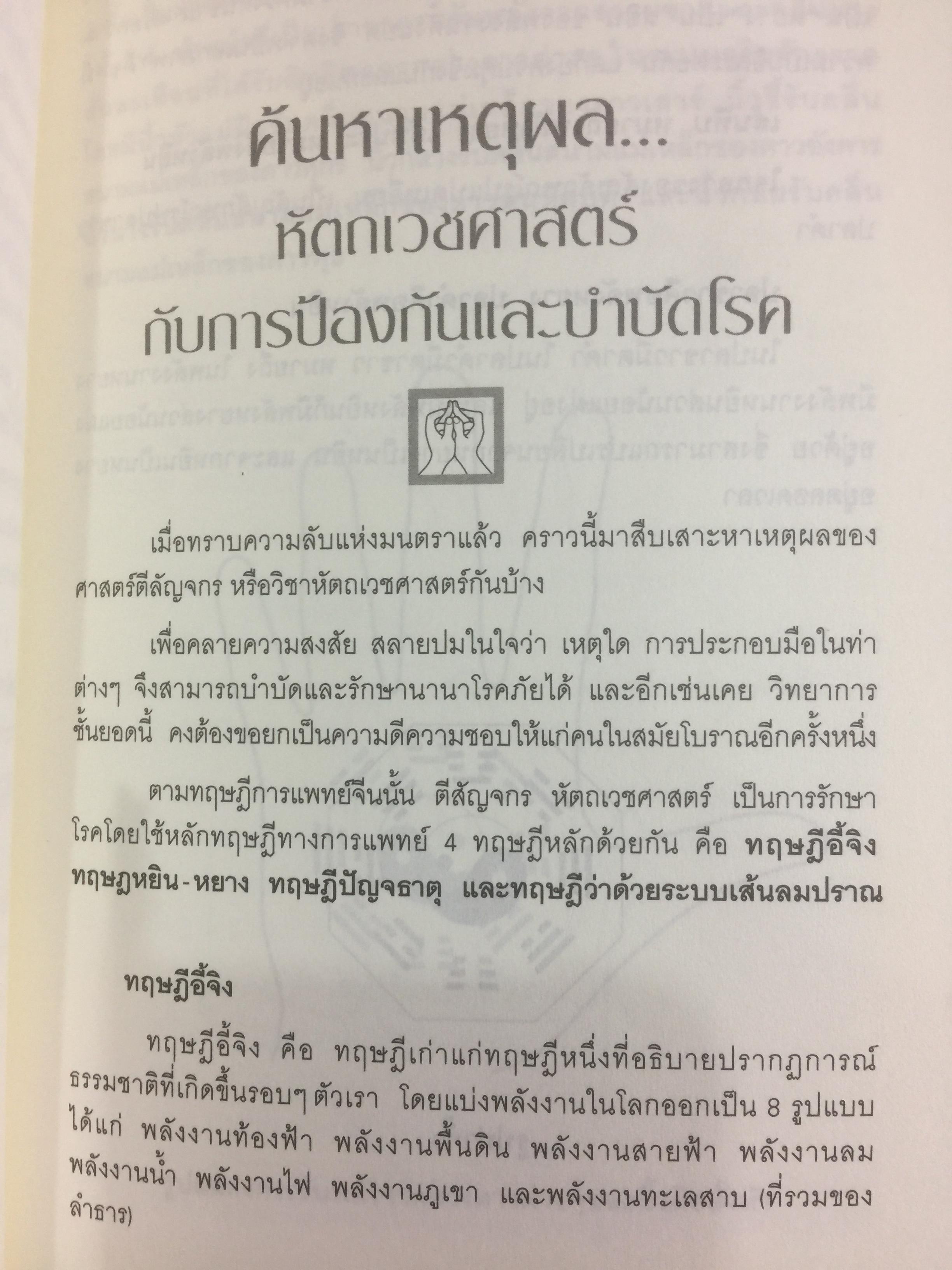 ตีลัญจกร. หัตถ์เวชศาสตร์ สองมือมหัศจรรย์ เพื่อป้องกันและบำบัดโรค. ผู้เขียน ศุภชัย จารุสมบูรณ์ ผู้เรียบเรียง อริยาภรณ์ สิทธิธรรมพิชัย 400 กรัม