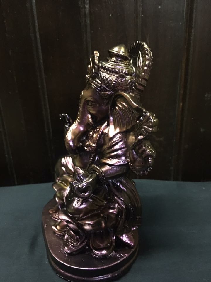 พระพิฆเนศ นั่งบัลลังก์ ประทานพร องค์เล็ก สีม่วงทอง