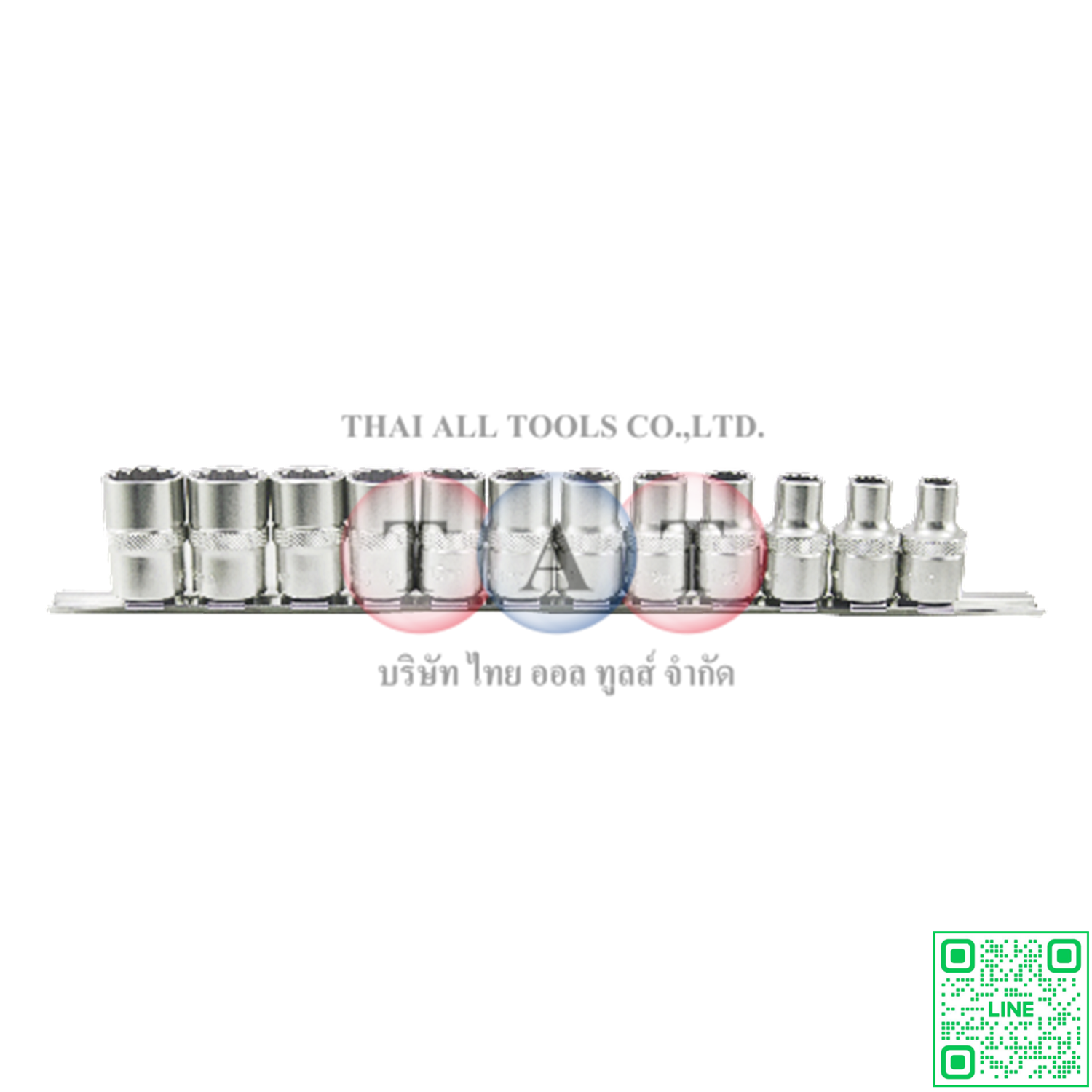 12 PCS 1/2" DR. 12PT SOCKET SET, CR-V