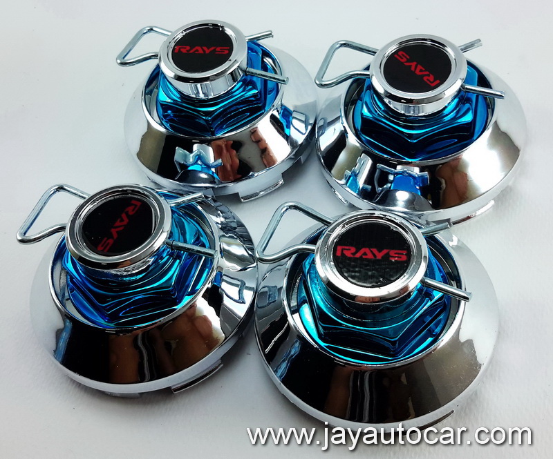 ฝาล้อรถยนต์ แม็กแต่ง สำหรับ ล้อแม็ก RAYS สีโครเมี่ยม ขนาด 62 มิล 1ชุด 4ชิ้น สวยมาก 62mm.