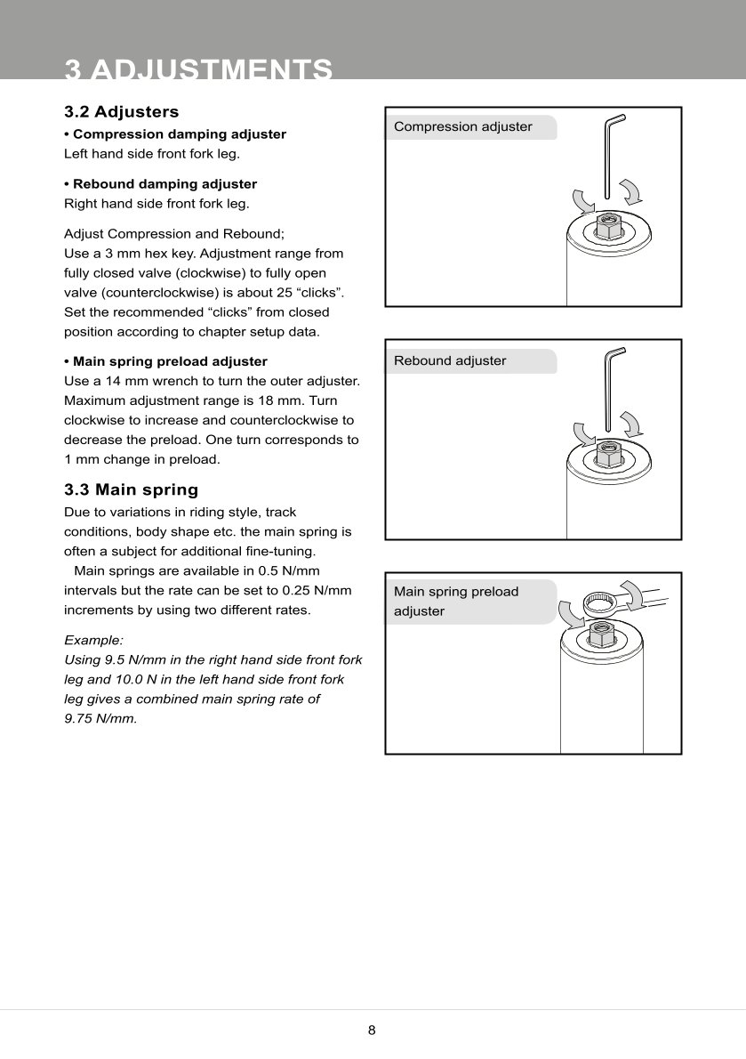 โช้คหน้า OHLINS FF520 FOR Universal Gold All
