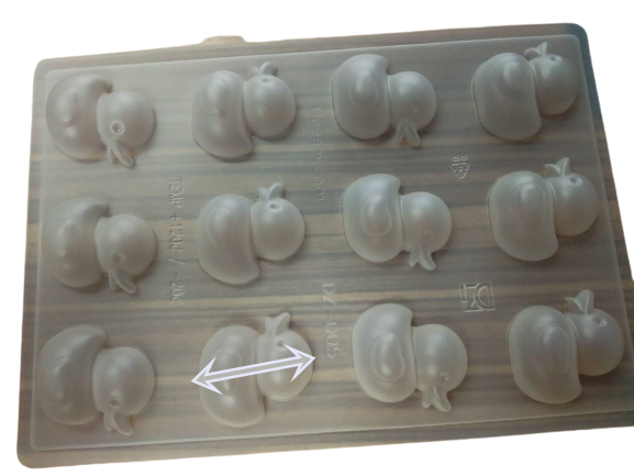 แม่พิมพ์วุ้น เป็ดประกบ 6ตัว พลาสติกแข็ง