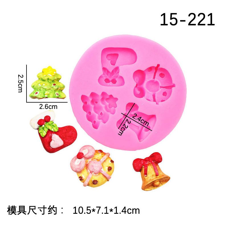 แม่พิมพ์ถุงน่องคริสต์มาสต้นคริสต์มาส แม่พิมพ์เค้กซิลิโคน