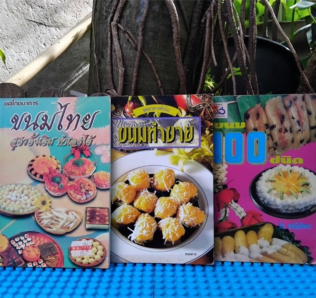 ขนมไทยสูตรดั้งเดิมทำเองได้/ ขนมทำขาย/ ขนม 100 ชนิด ตำราสอนทำขนมรุ่นเก่า หายาก สภาพดี