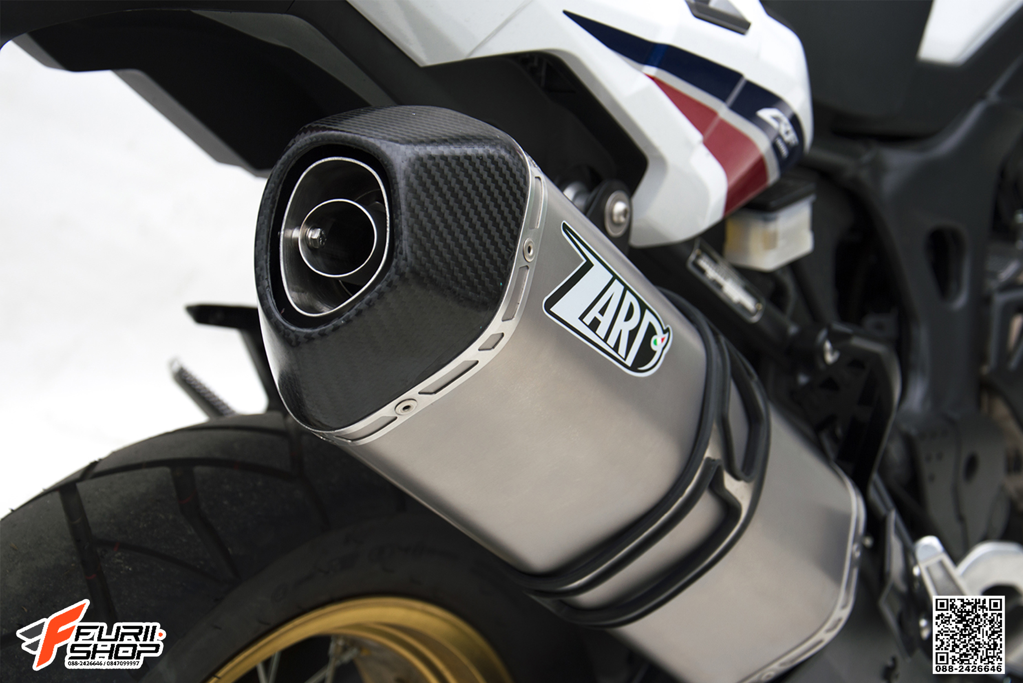 ท่อมอเตอร์ไซค์ ZARD SLIP-ON TITANIUM FOR HONDA AFRICA TWIN ท่อแต่ง ท่อสูตร ท่อบิ๊กไบค์ ท่อBigbike ท่อไอเสีย