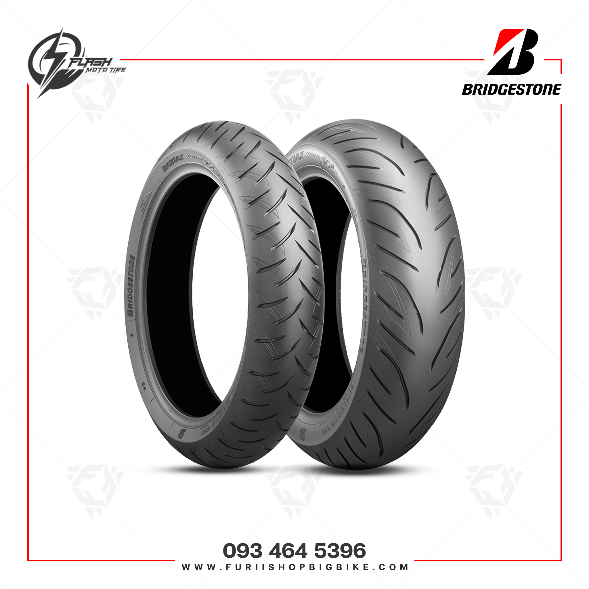 ยางมอเตอร์ไซค์ Bridgestone Battlax SC : F 120/70-12 + R 130/70-12