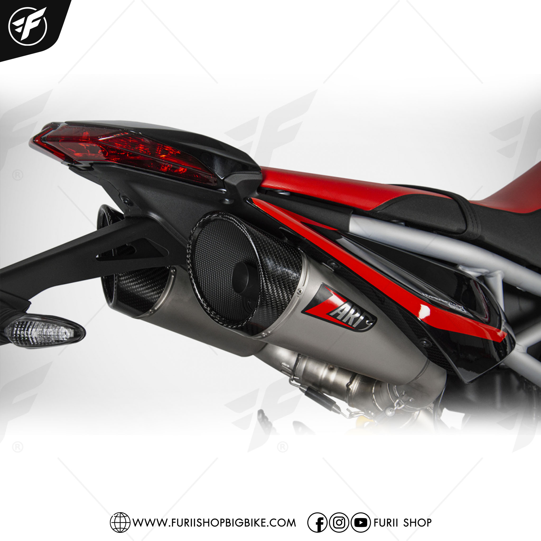 ท่อ ZARD SLIP ON GT CARBON FOR Ducati Hypermotard 950 2019