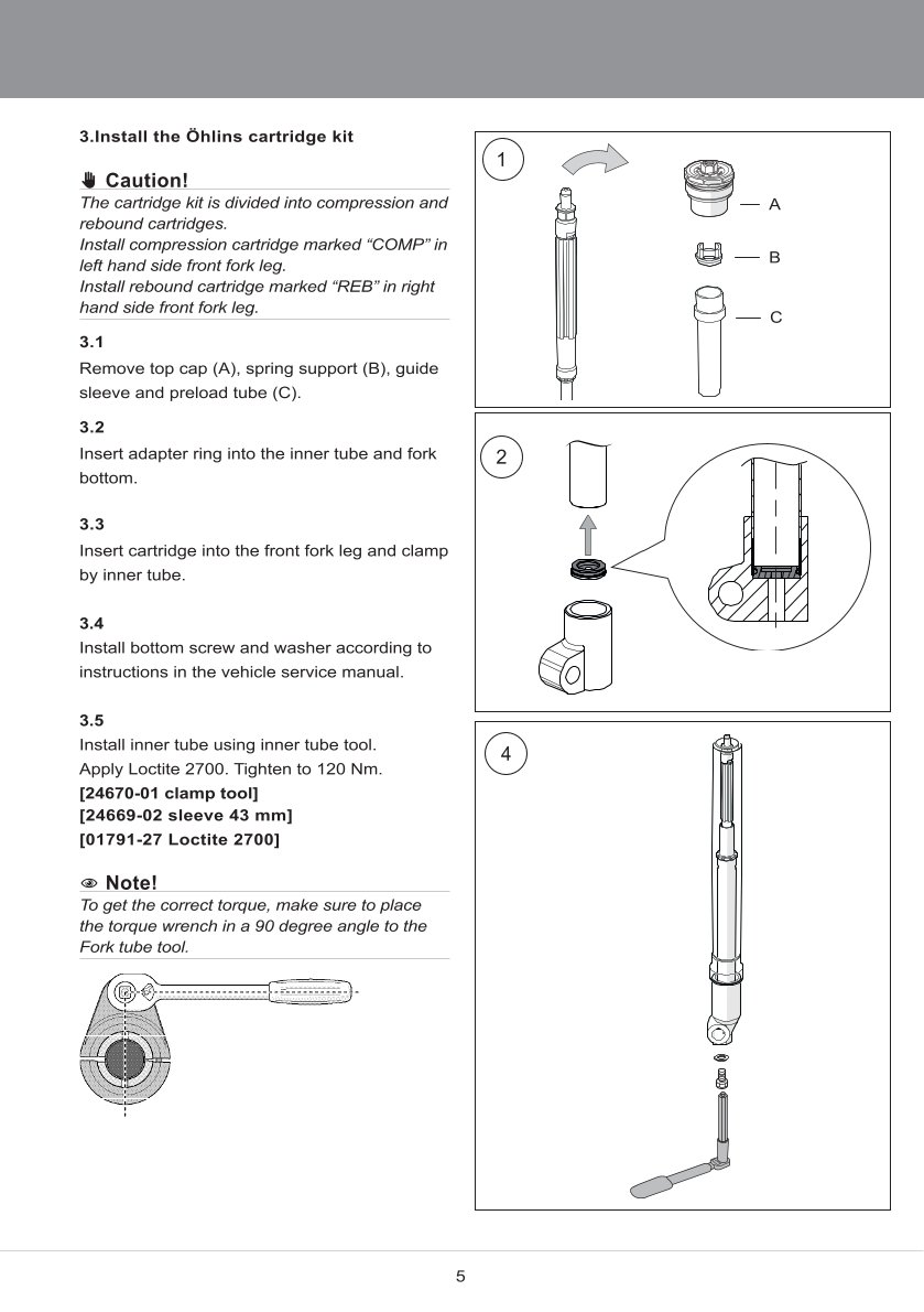สปริงโช้คหน้า Ohlins FKA121 For Honda CRF300L (Europe/US) 2021-2023