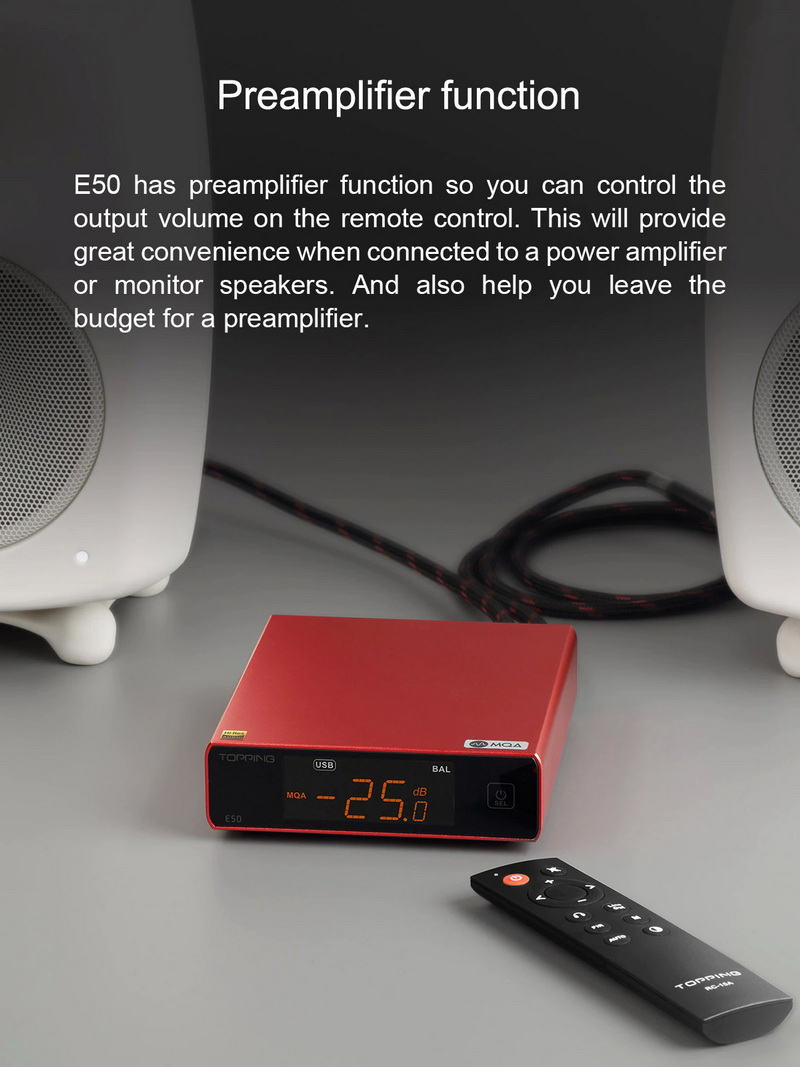 ขาย Topping E50 DAC ตั้งโต๊ะรองรับ MQA, Hi-Res ประกันศูนย์ไทย