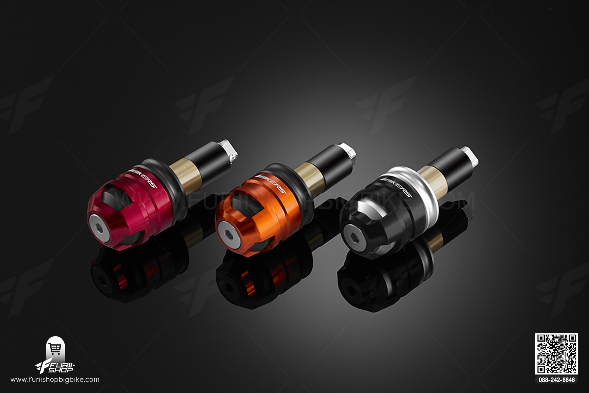 ตุ้มปลายแฮนด์พร้อมตัวถ่วงน้ำหนัก (Handle Bar Caps (used with BIKERS Handle Bar)) Kawasaki NINJA 650 (2017-2019)