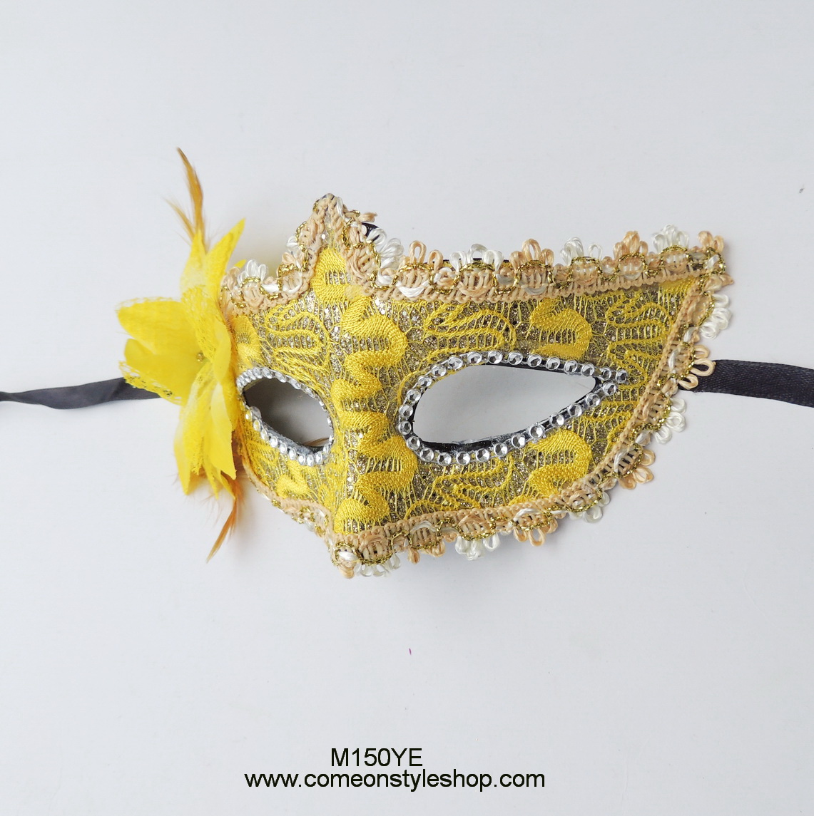 หน้ากากปาร์ตี้สไตล์เวนิสประดับดอกไม้ หน้ากากออกงาน ปาร์ตี้ การแสดง Fancy Masquerade 