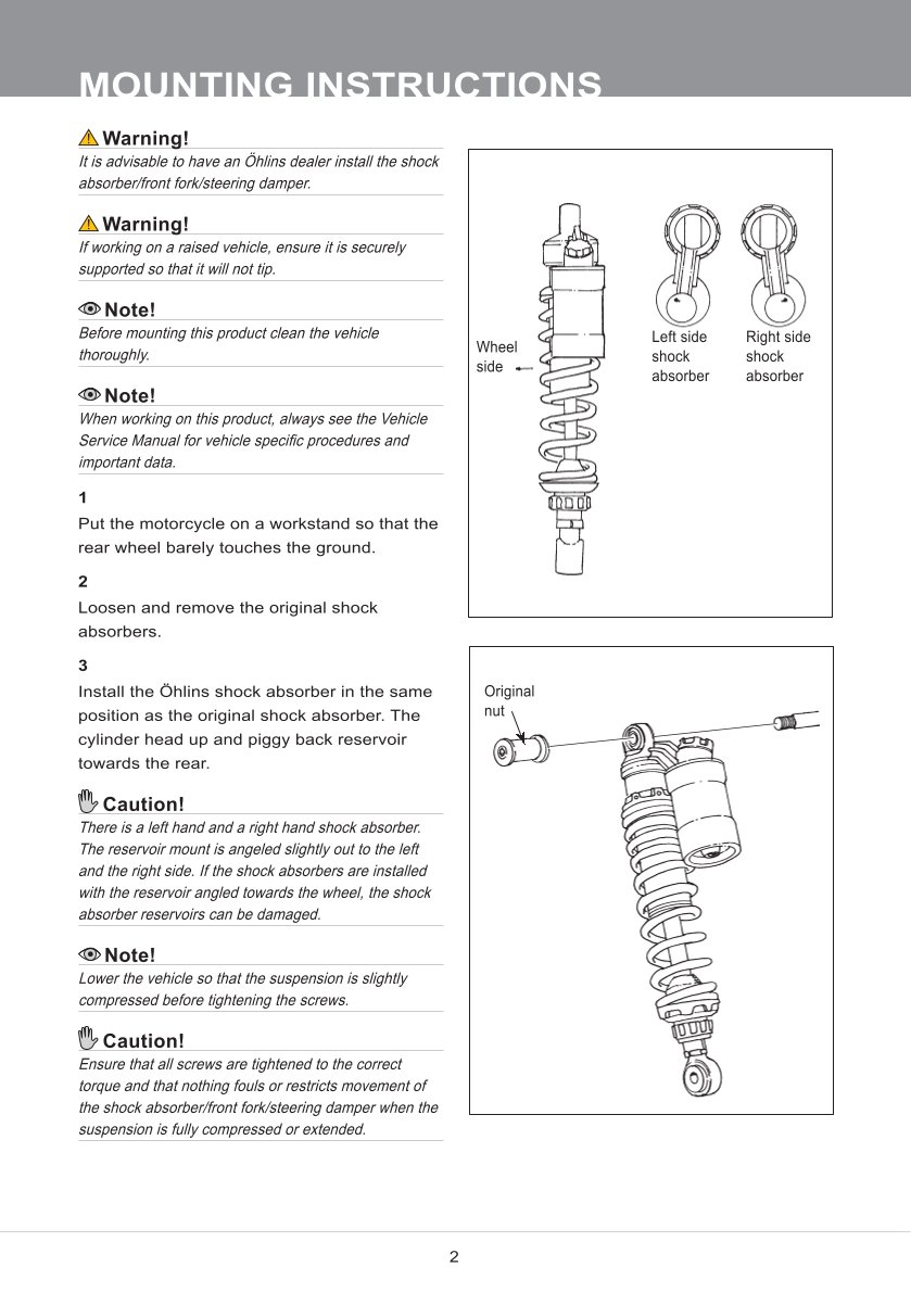 โช๊คหลังแต่ง Ohlins YA964 For Yamaha XJR 1300 ปี 1998-2006