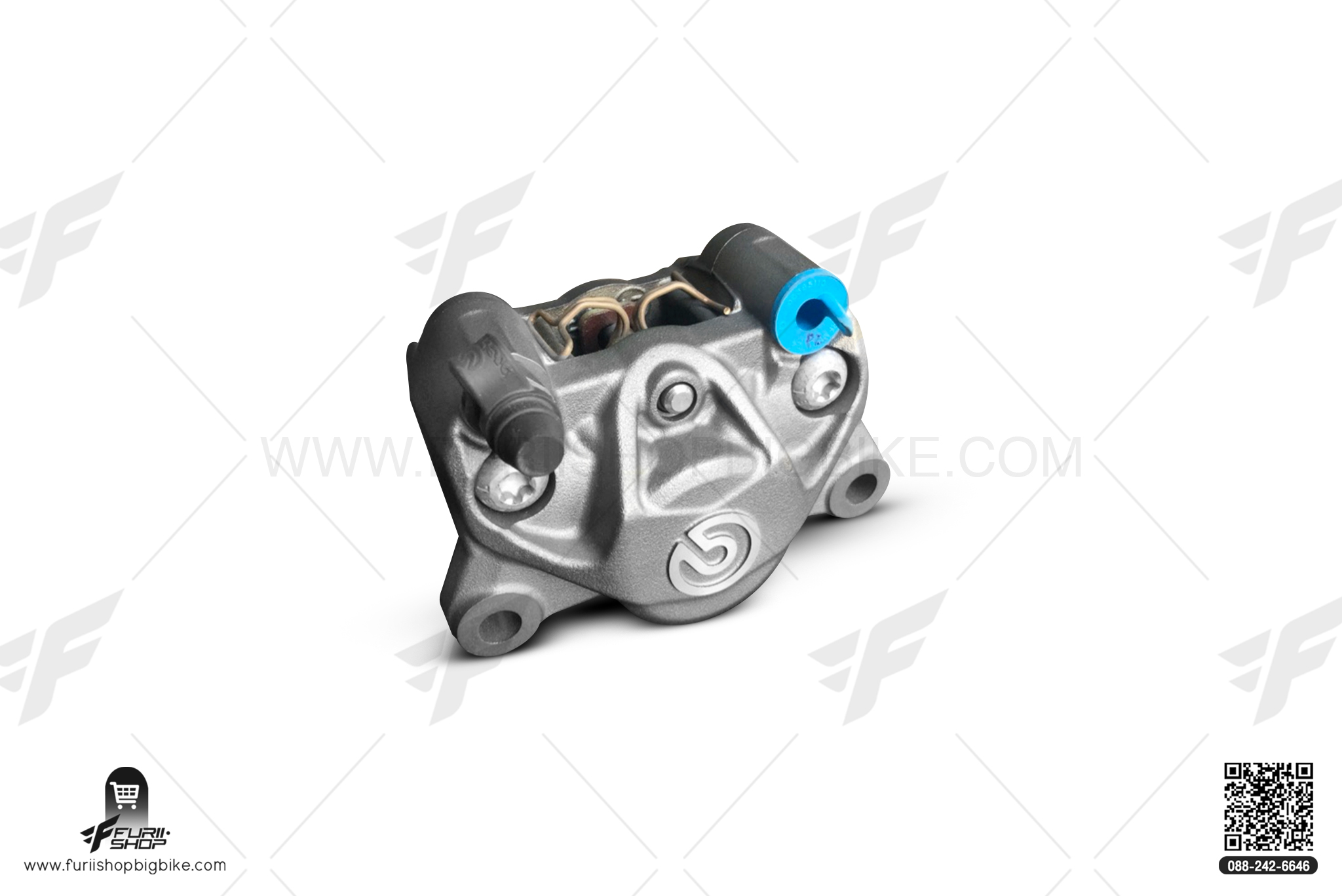 ปั๊มเบรกล่าง Brembo Racing ปักข้าง โลโก้ขาว