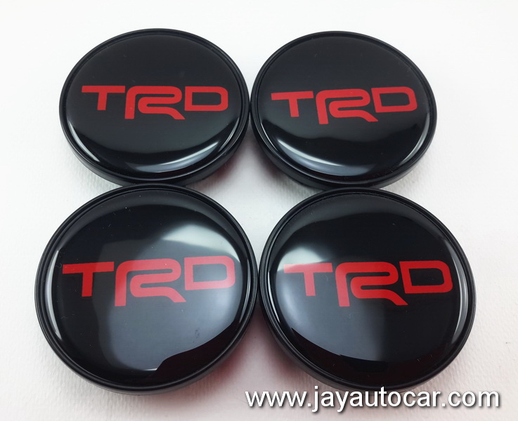 ฝาล้อรถยนต์ สำหรับ ล้อแม็ก สติ๊กเกอร์ TRD แดง ขนาด 58 มิล 1ชุด 4ชิ้น 58mm.