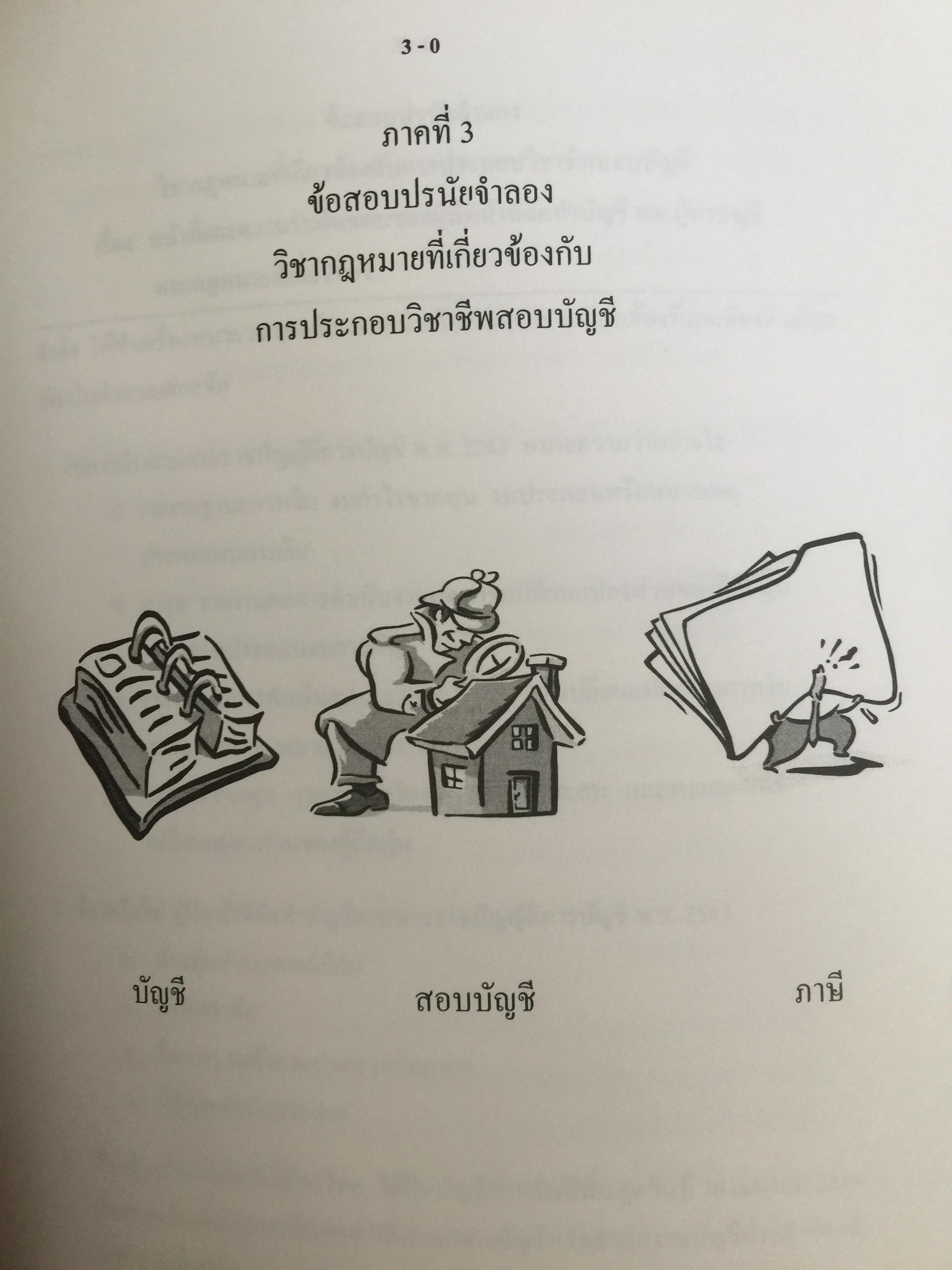 คู่มือสอบ ซีพีเอ (ผู้สอบบัญชีรับอนุญาต). วิชากฎหมายที่เกี่ยวข้องกับการประกอบวิชาชีพสอบบัญชี. โดย นิพันธ์ เห็นโชคชัยชนะ และคณะ 7,500 กรัม