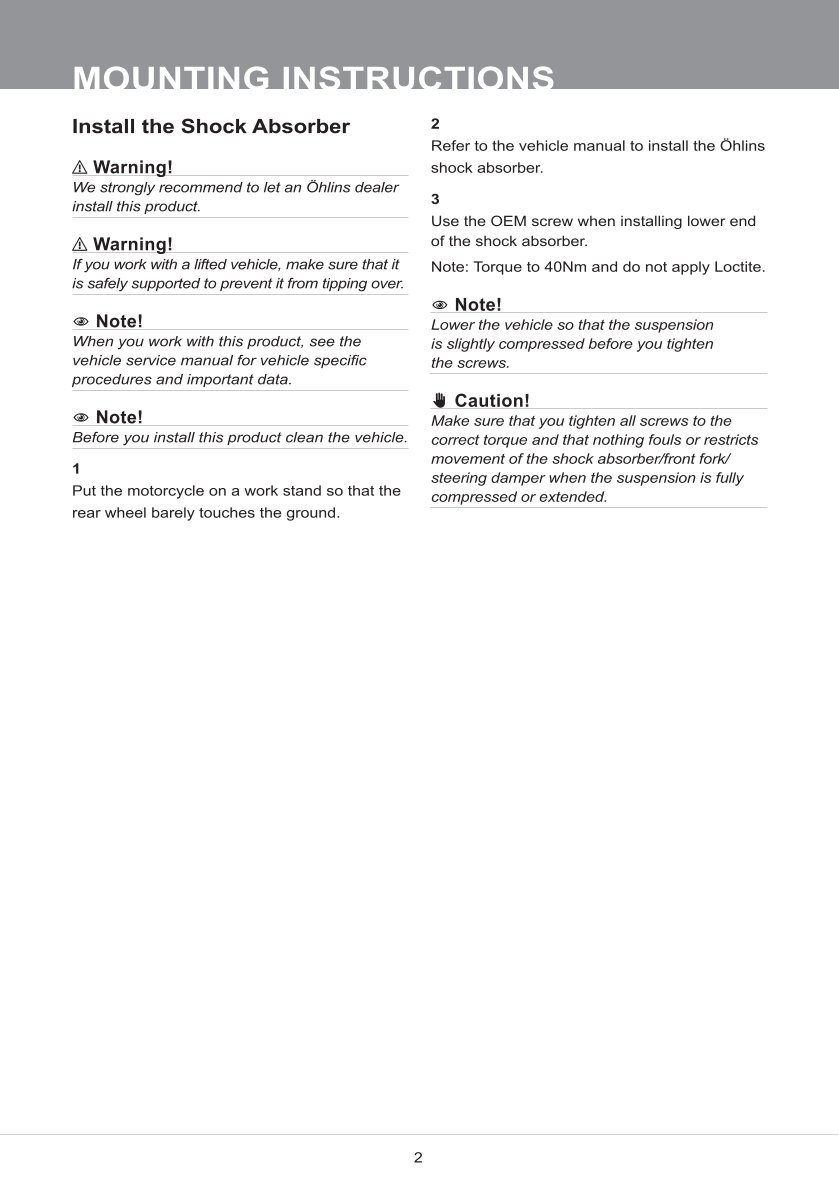 โช๊คหลังแต่ง Ohlins DMX0310 For Husqvarna FE 450 ปี 2024