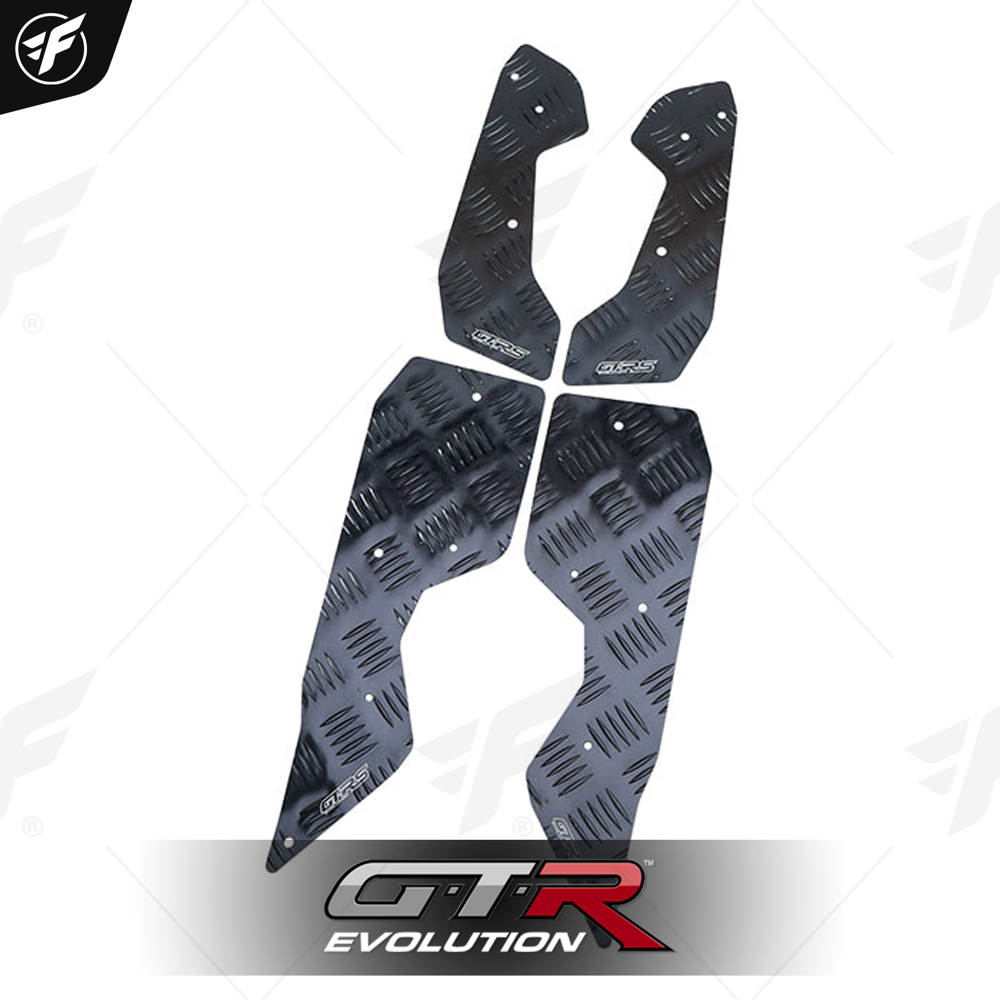 แผ่นรองพื้น (มีเนียม) ลาย5ขีด GTRS N-MAX155 NEW2020 ดำ