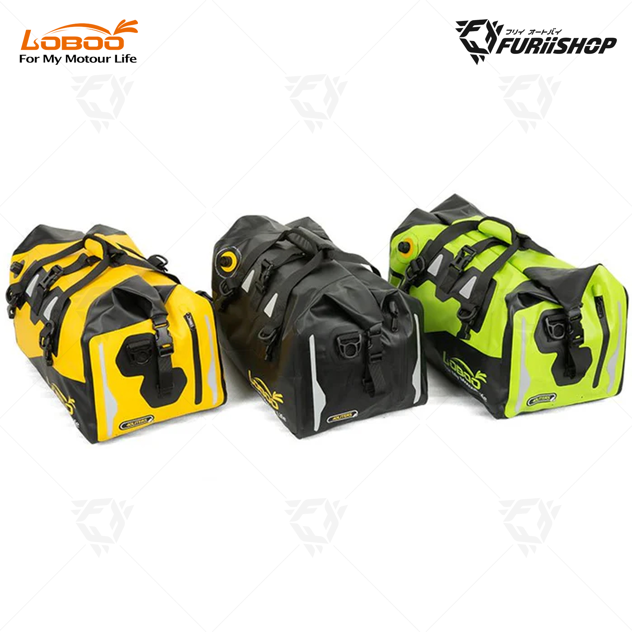 PVC Tail Bag กระเป๋าวางท้าย ผ้า PVC ขนาด 66 ลิตร สี ดำ/เหลือง