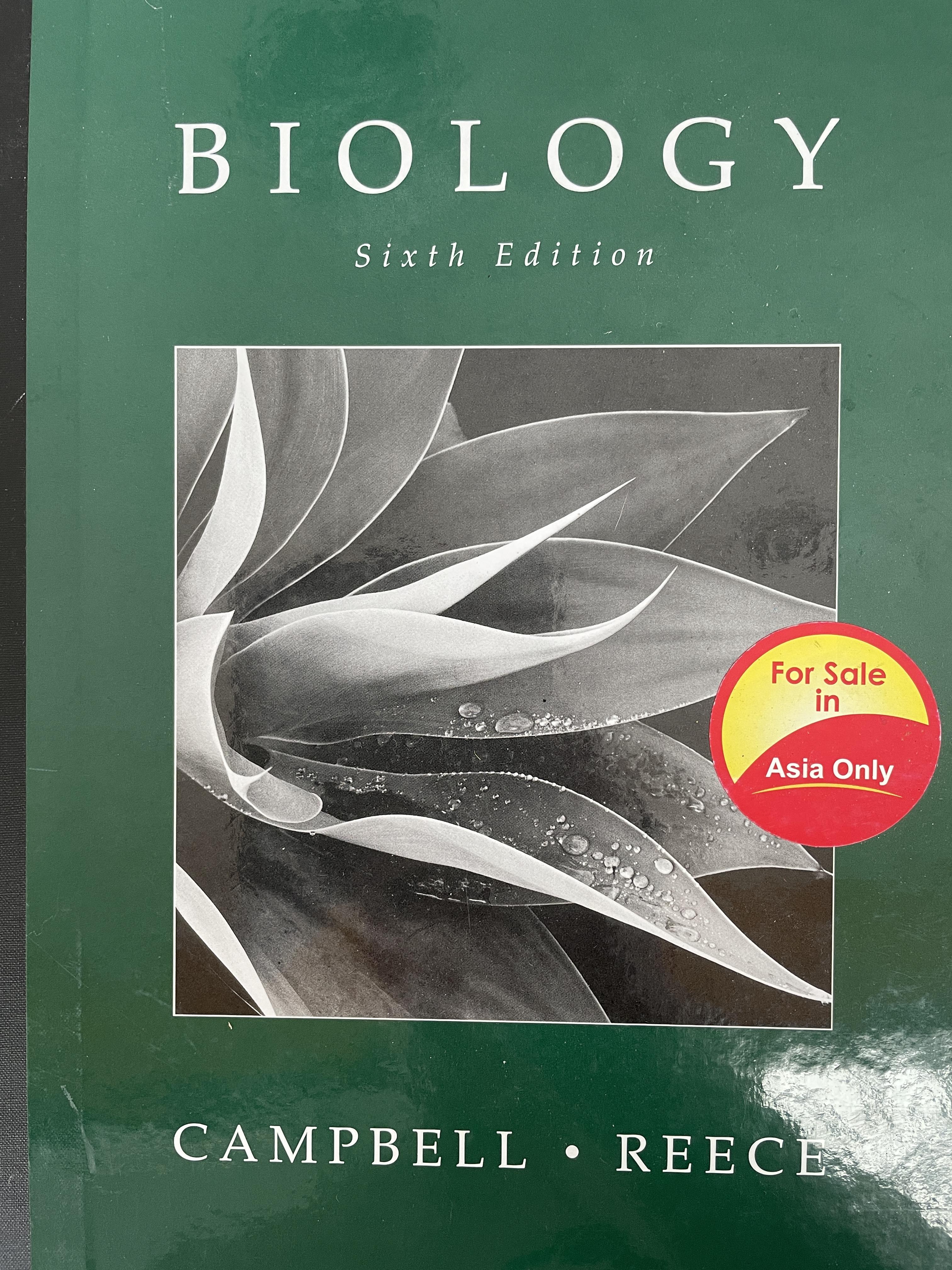 BIOLOGY. พิมพ์ครั้งที่ 6 ผู้เขียน CAMBELL • REECE 12 กก.