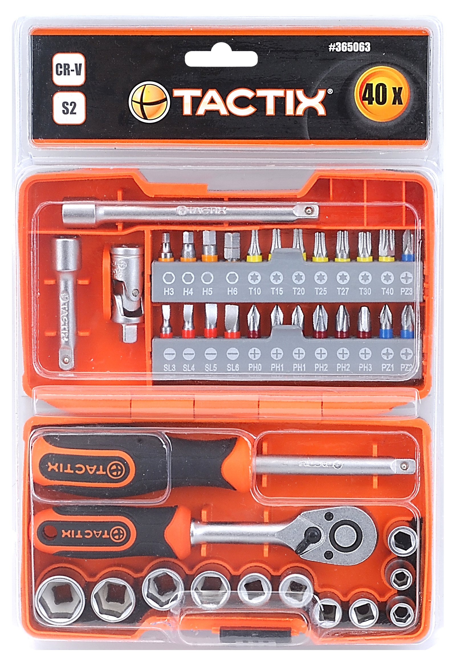 ชุดบล็อก 1/4"DR 365063 40ชิ้น TACTIX