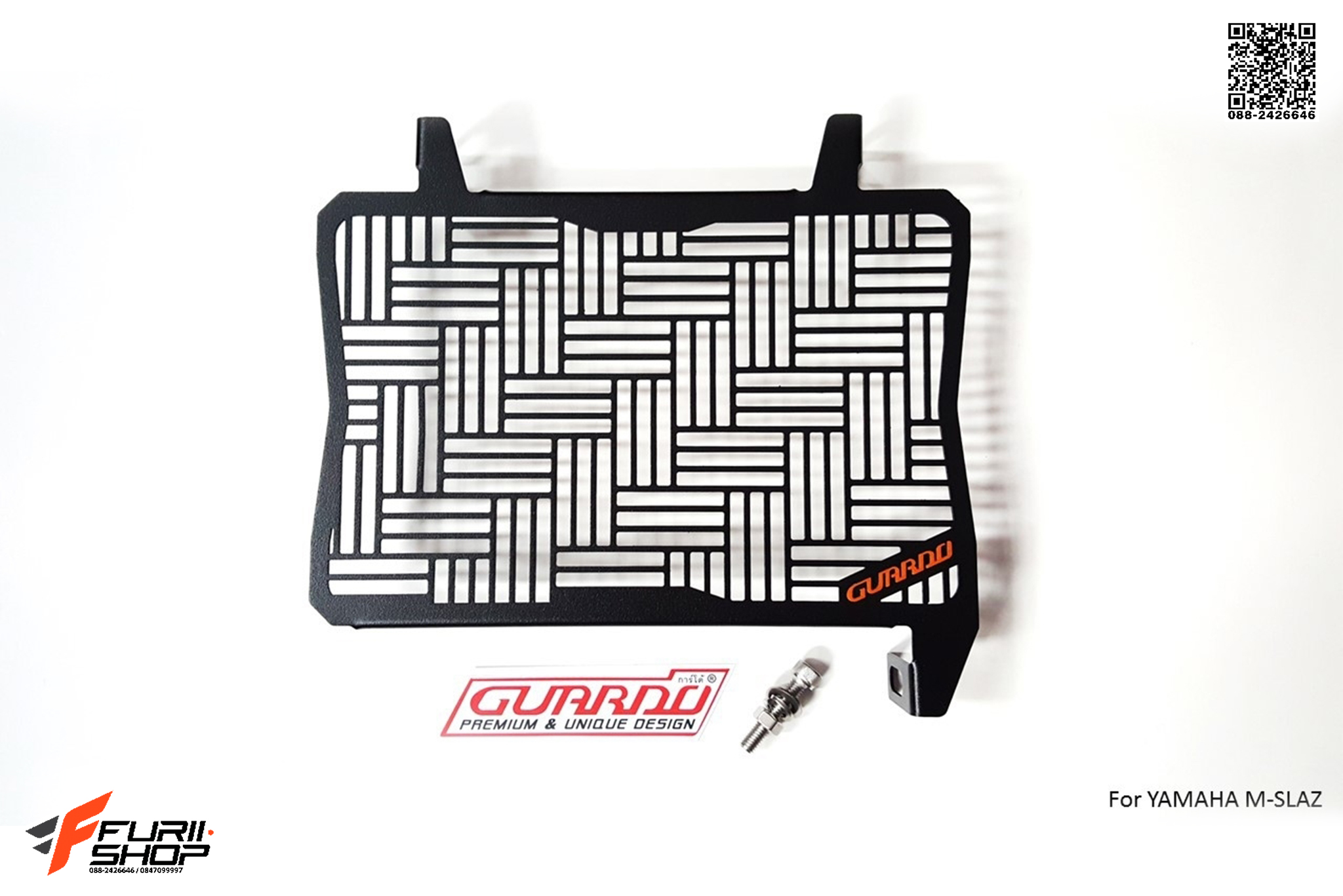 การ์ดหม้อน้ำ GUARDO สีดำ FOR YAMAHA M-SLAZ