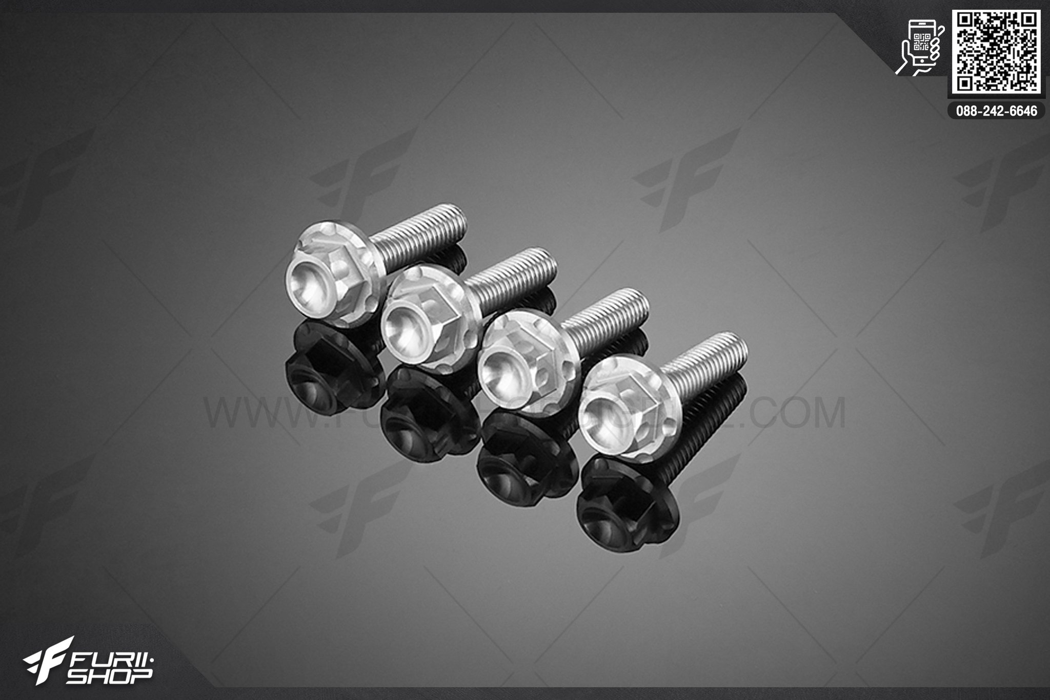 ชุดโบลท์สแตนเลส สําหรับบังล้มหน้า (Stainless bolt set For windshield (4 Pieces)) Kawasaki NINJA 250 (2013)
