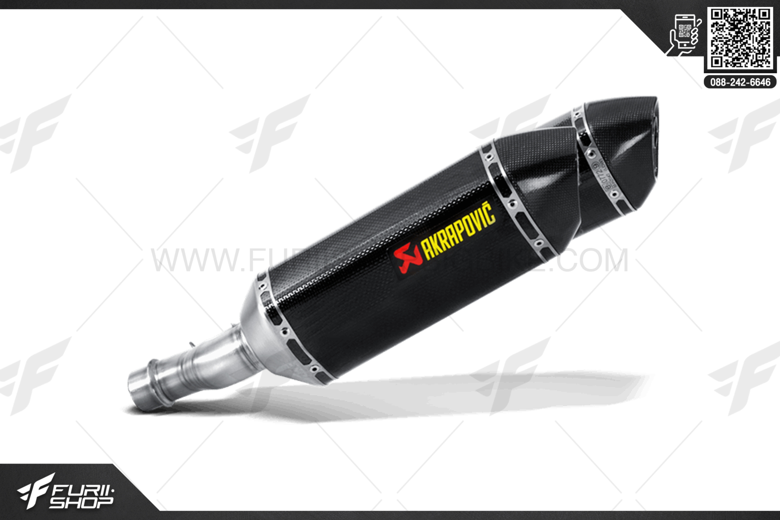 ท่อมอเตอร์ไซค์ AKRAPOVIC Slip-On Line (Carbon) For KAWASAKI Z1000SX / NINJA1000 2019 ท่อแต่ง ท่อสูตร ท่อบิ๊กไบค์ ท่อBigbike ท่อไอเสีย