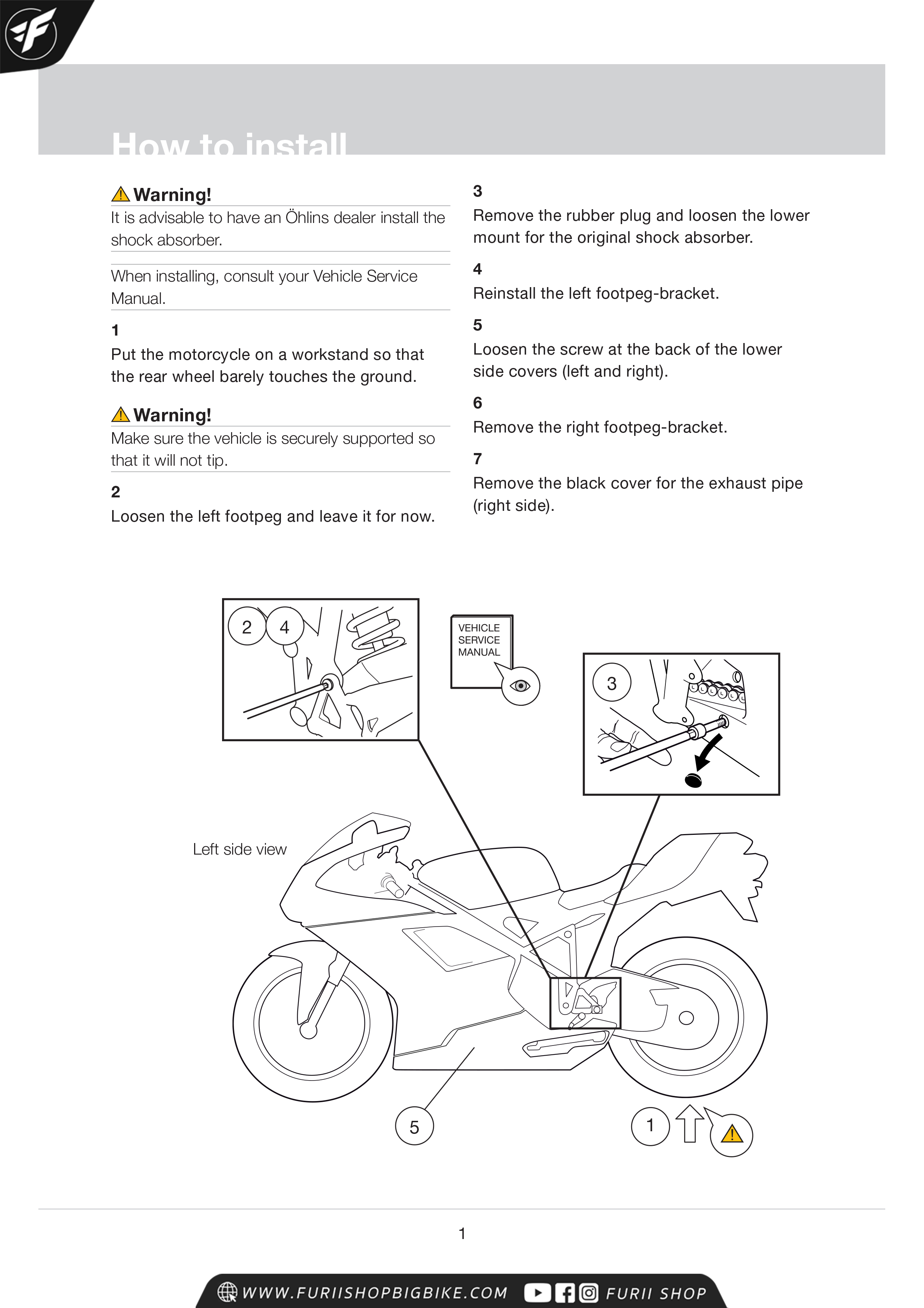 โช๊คหลัง OHLINS Sweden DU931 For Ducati 848/1098/1198