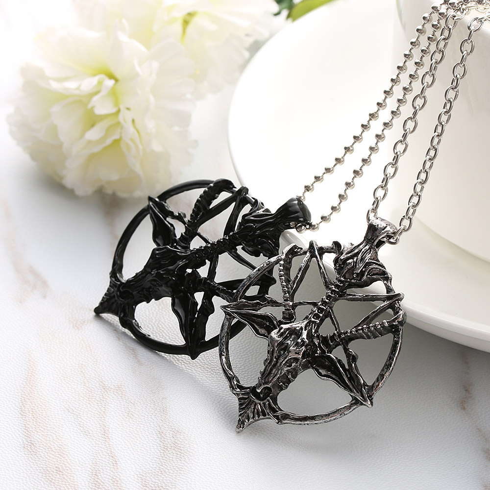 สร้อยคอ พร้อมจี้ Pentagram ดาว 5 แฉก กลับหัว