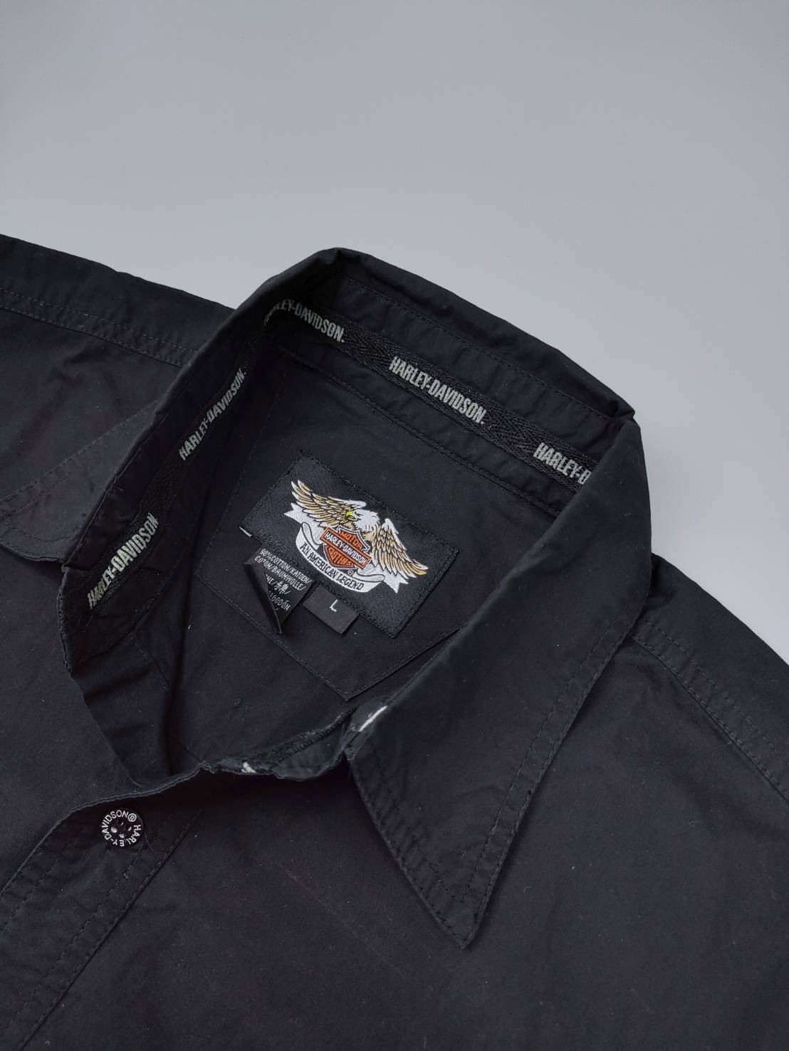 เสื้อ Shirt H-D พิมพ์ลาย โลโก้ เครื่องหัวกะโหลกคู่ ไซส์ L,XL