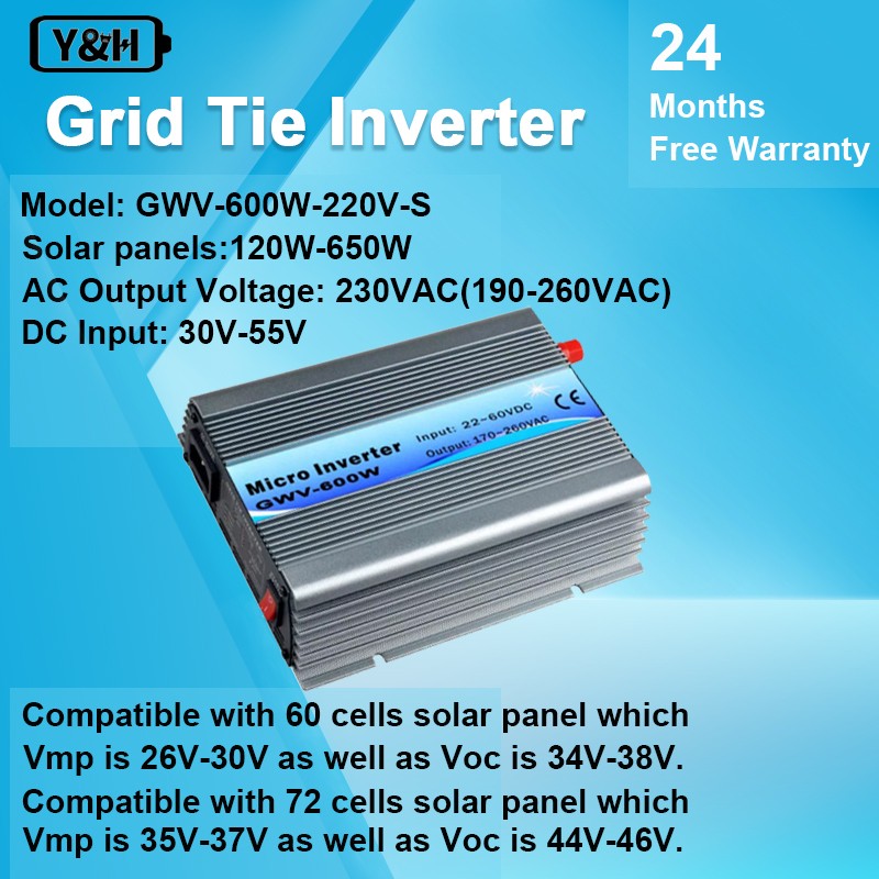 Grid Tie Inverter 600-1400W MPPT Micro 230V/115V Panel 36 Cells Function Pure Sine Wave Output On Grid Tie Inverter 11-50V DC สำเนา