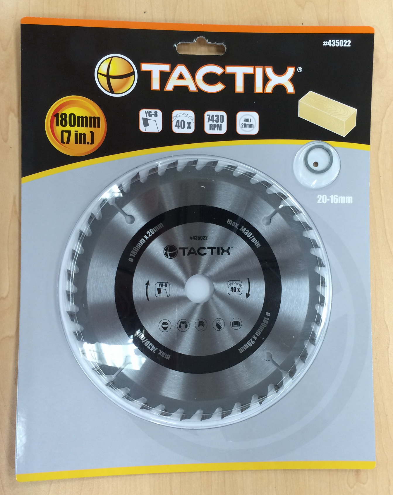 ใบเลื่อยวงเดือน 7"*40T 435022 TACTIX